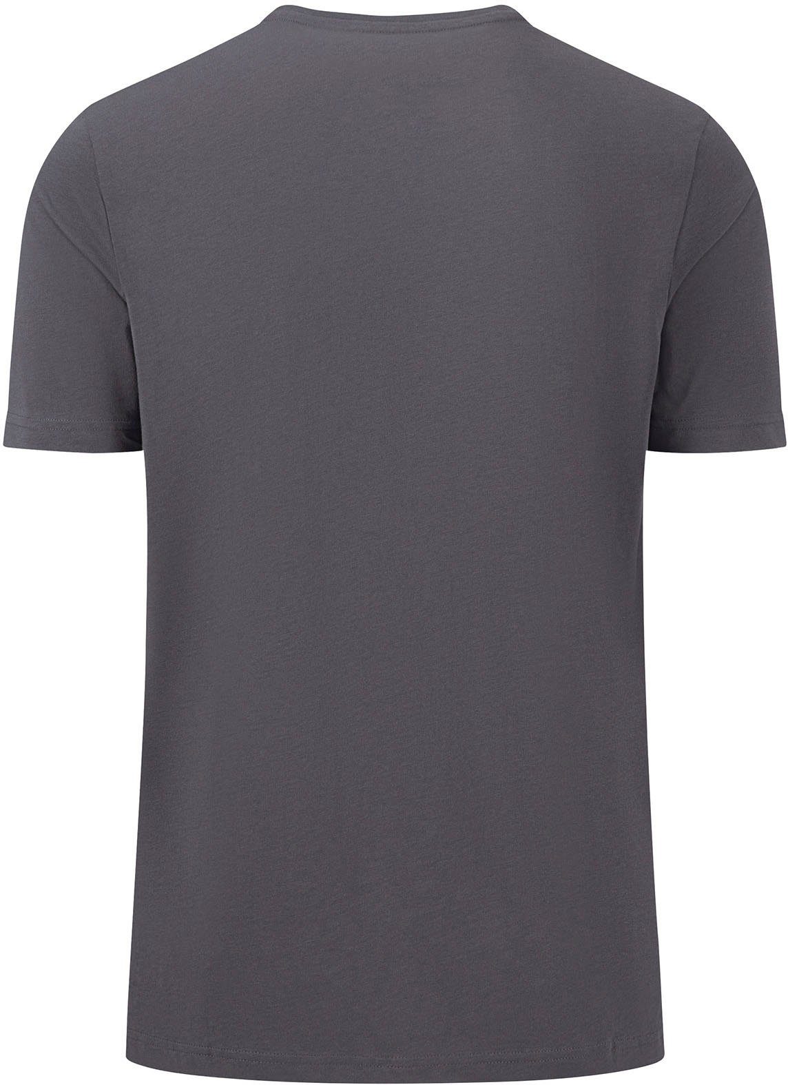 unifarben T-Shirt (1-tlg) FYNCH-HATTON T-Shirt FYNCH-HATTON Basic dunkelgrau