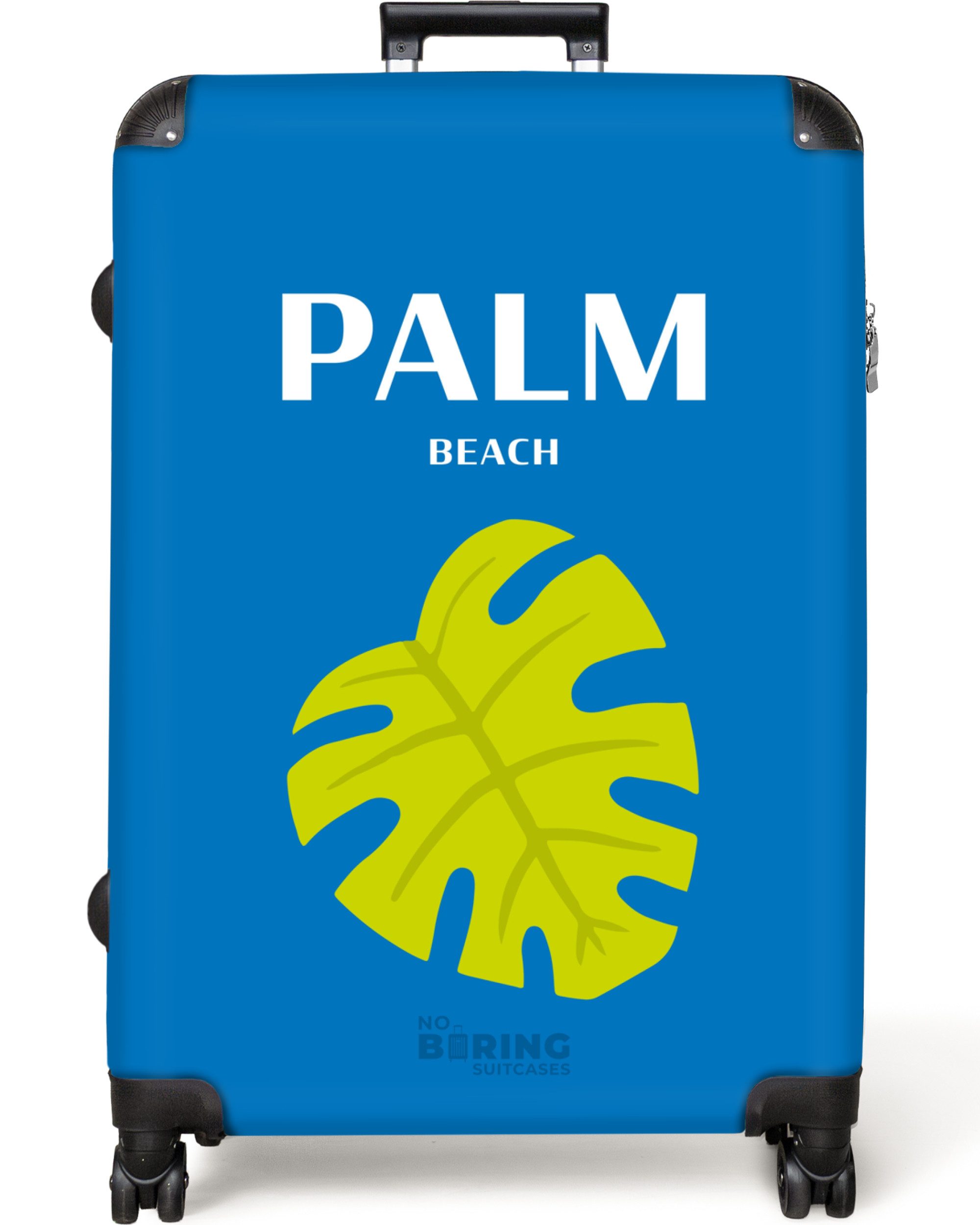 NoBoringSuitcases.com© Hartschalen-Trolley Blau mit Palm Beach günstig online kaufen