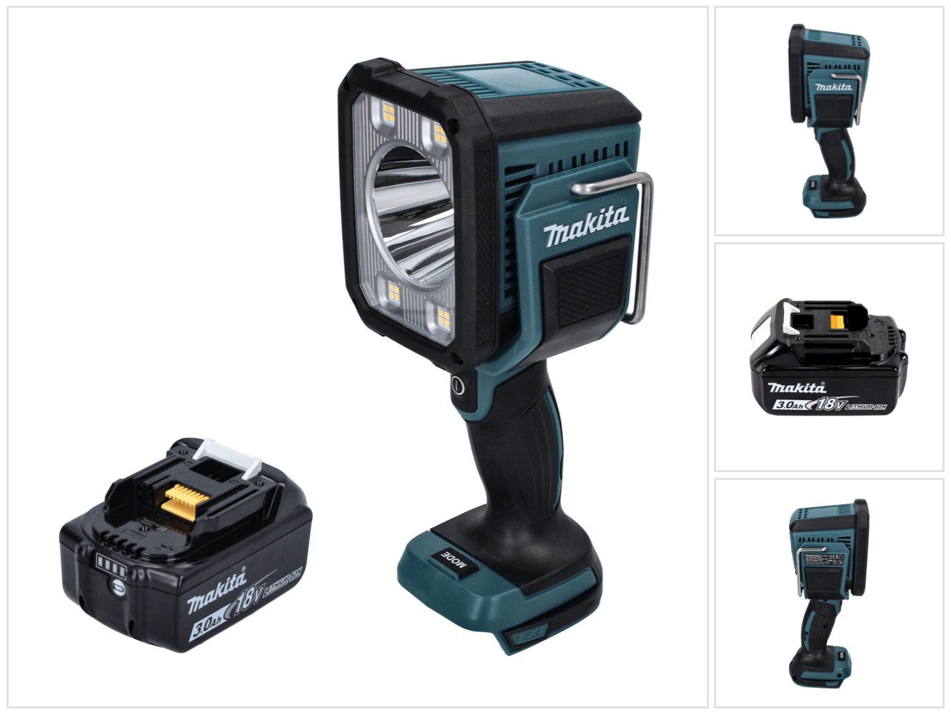 Makita Baustrahler DML 812 F1 Akku LED Handstrahler Taschen Lampe 18 V 1250 lm + 1x Akku