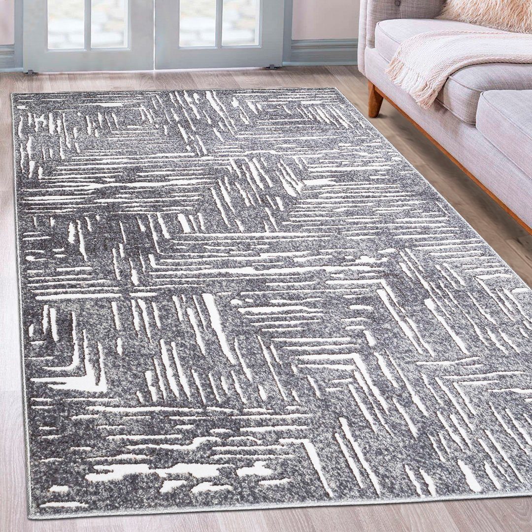 OTTO home Teppich Navid, rechteckig, Höhe: 9 mm, Kurzflor, Hoch-Tief-Struktur, 3D-Design, modern, pflegeleicht