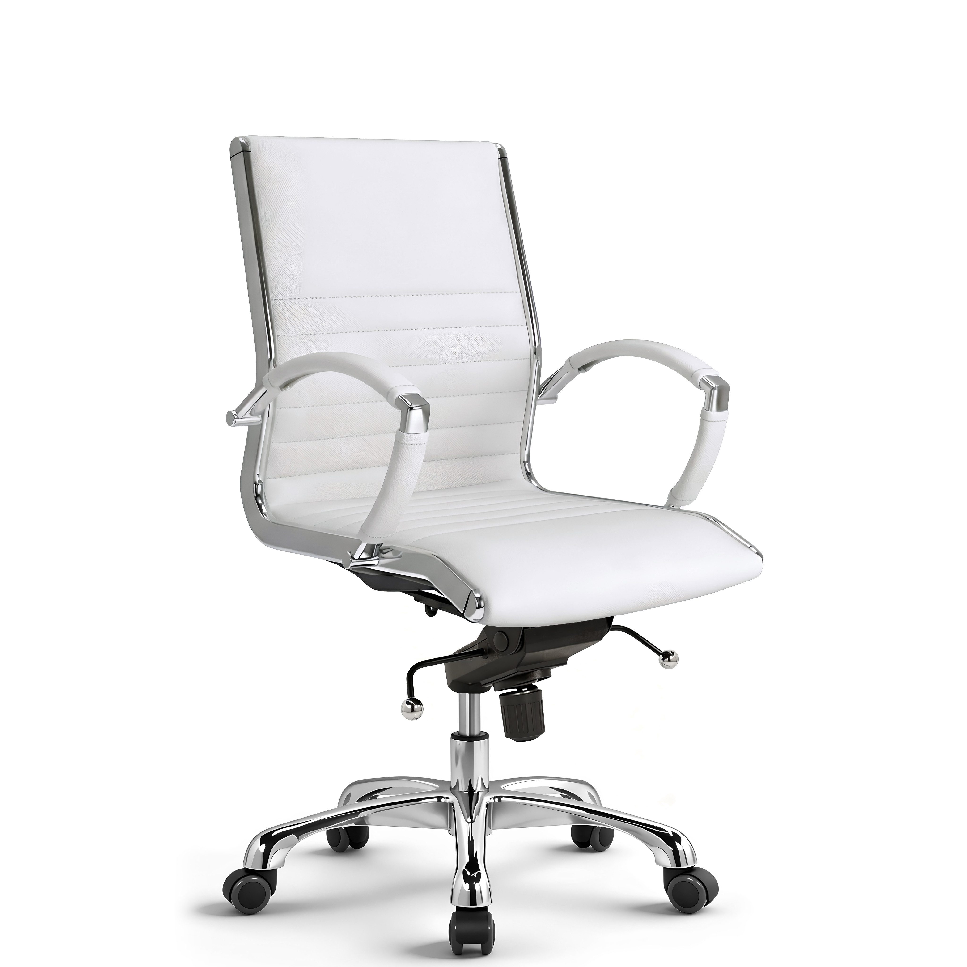 Versee Bürostuhl VERSEE Montreal Schreibtischstuhl Leder - ergonomisch, bis 150kg (Drehstuhl für Home Office und Büro), mit Lendenstütze, höhenverstellbar, gepolstert, Wippmechanik