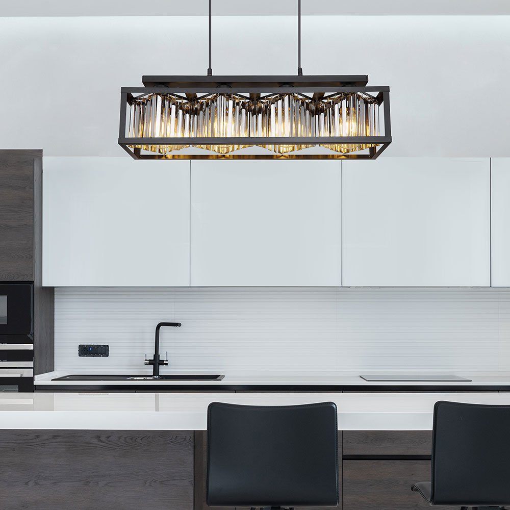 GLOBO LIGHTING LED-Hängeleuchte, Leuchtmittel inklusive, Warmweiß, Kristall Pendelleuchte Hängelampe Wohnzimmer LED Hängeleuchte