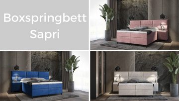 Best for Home Boxspringbett Sapri mit Bettkasten und 2x Nachtisch