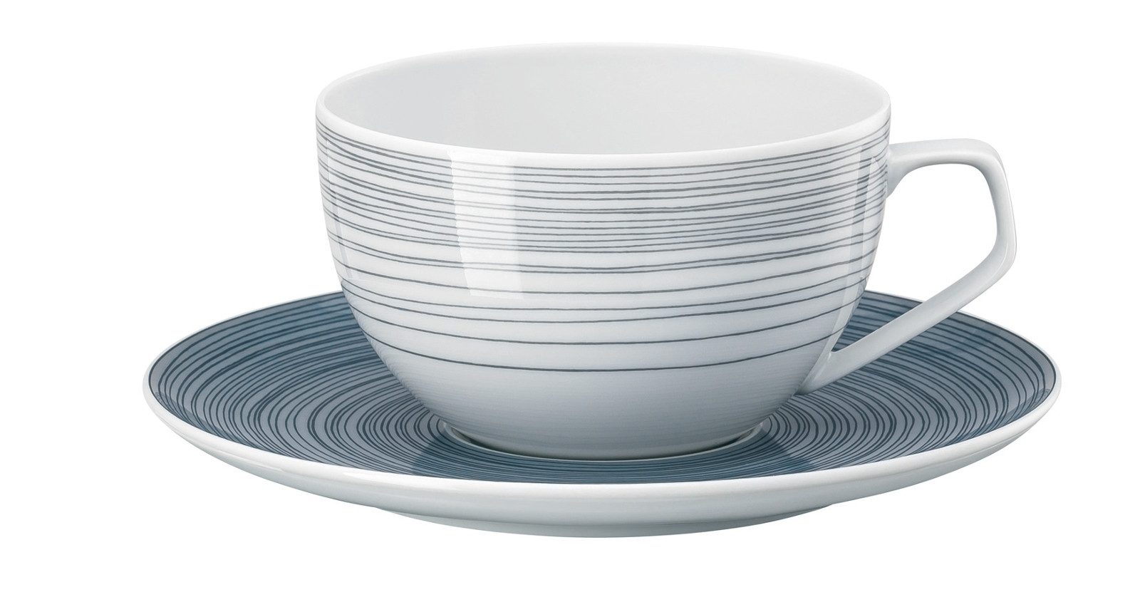 Rosenthal Tasse TAC Gropius Stripes 2.0 Kombitasse 2tlg, Porzellan
