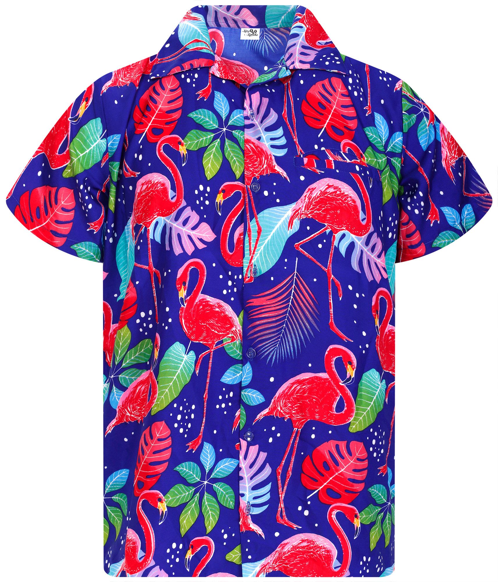 King Kameha Hawaiihemd Funky Flamingos Hawaii-Hemd Kurzarm Front-Tasche Sty günstig online kaufen