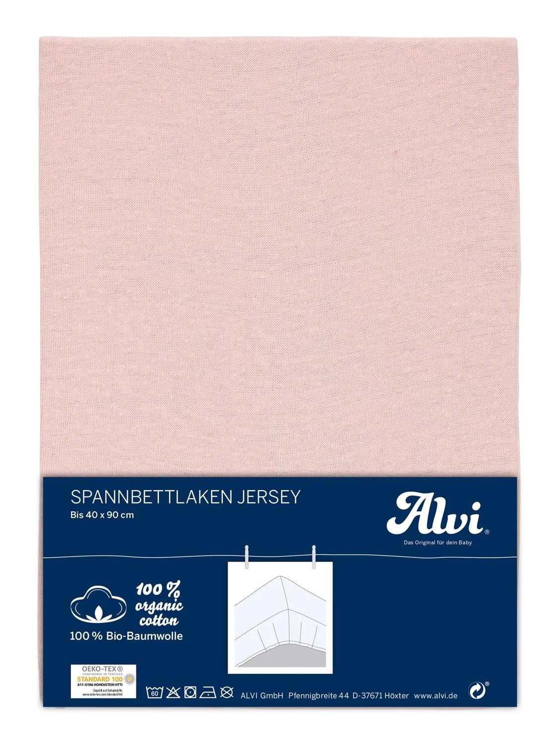 Alvi® Spannbettlaken Spannbettlaken Bio-Baumwolle, Baumwolle, Gummizug: rundum, (1 Stück), faltenfrei durch Gummizug