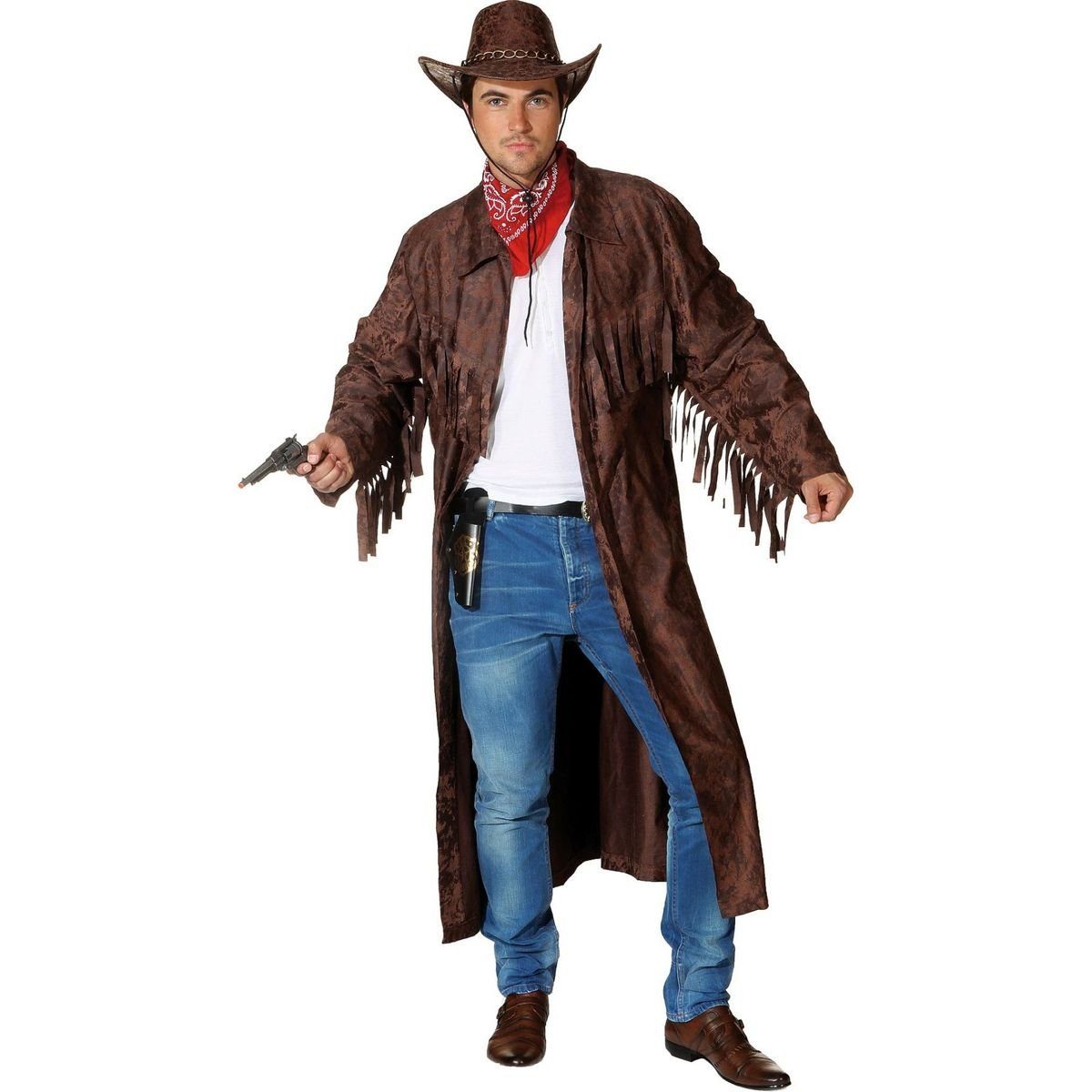 Orlob Cowboy-Kostüm Westernmantel Braun für Erwachsene günstig online kaufen