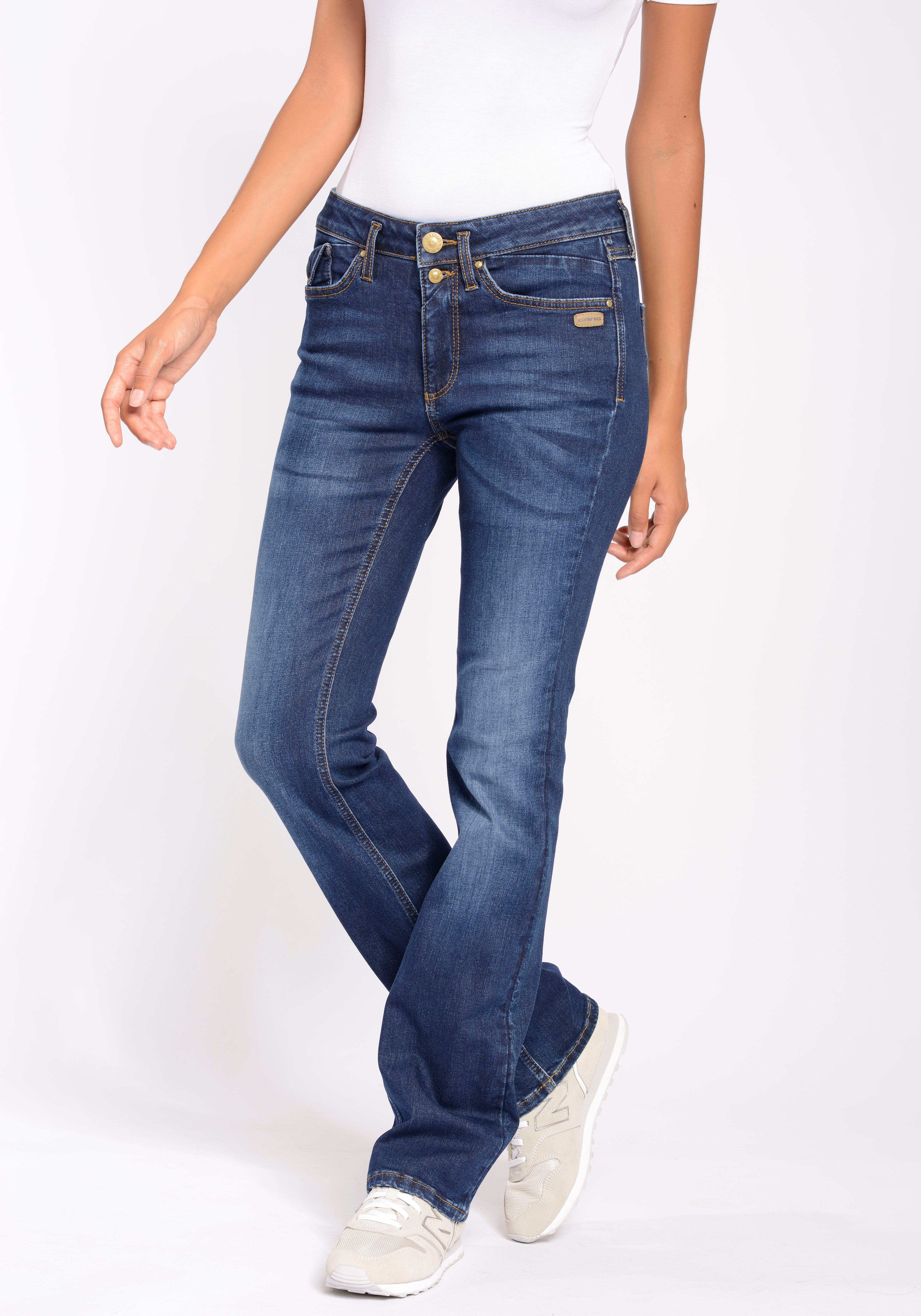 GANG Bootcut-Jeans 94ELISA aus mit LINE BOOTCUT der ECO Stretch LIGHT Bio-Baumwolle und