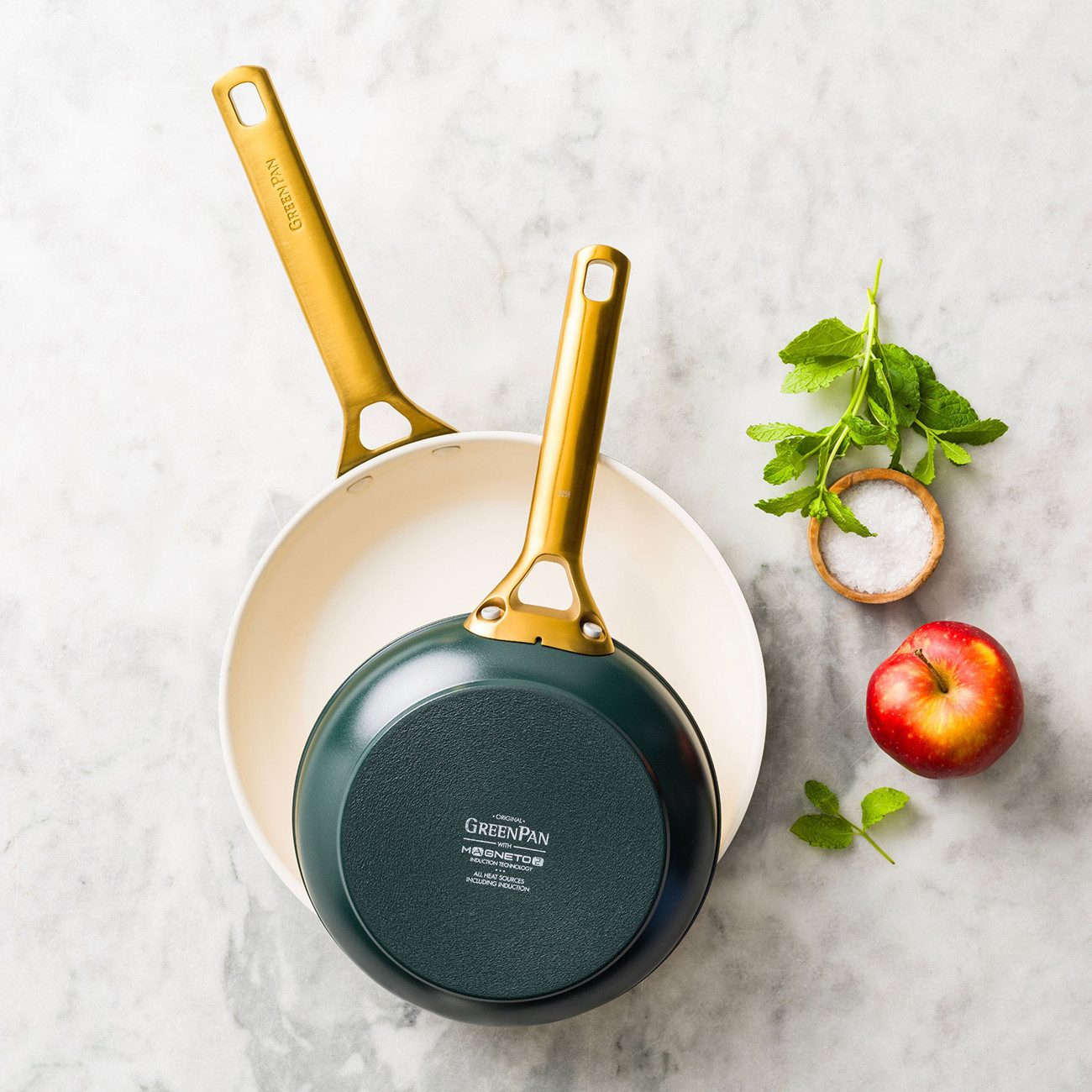GREENPAN Pfannen-Set Padova Reserve 2-tlg. Pfannen-Set 20 cm & 26 cm grün Antihaft, Aluminium, Kratzfest, Keramik, alle Herdarten, Backofengeeignet, Ø 20 & 26 cm