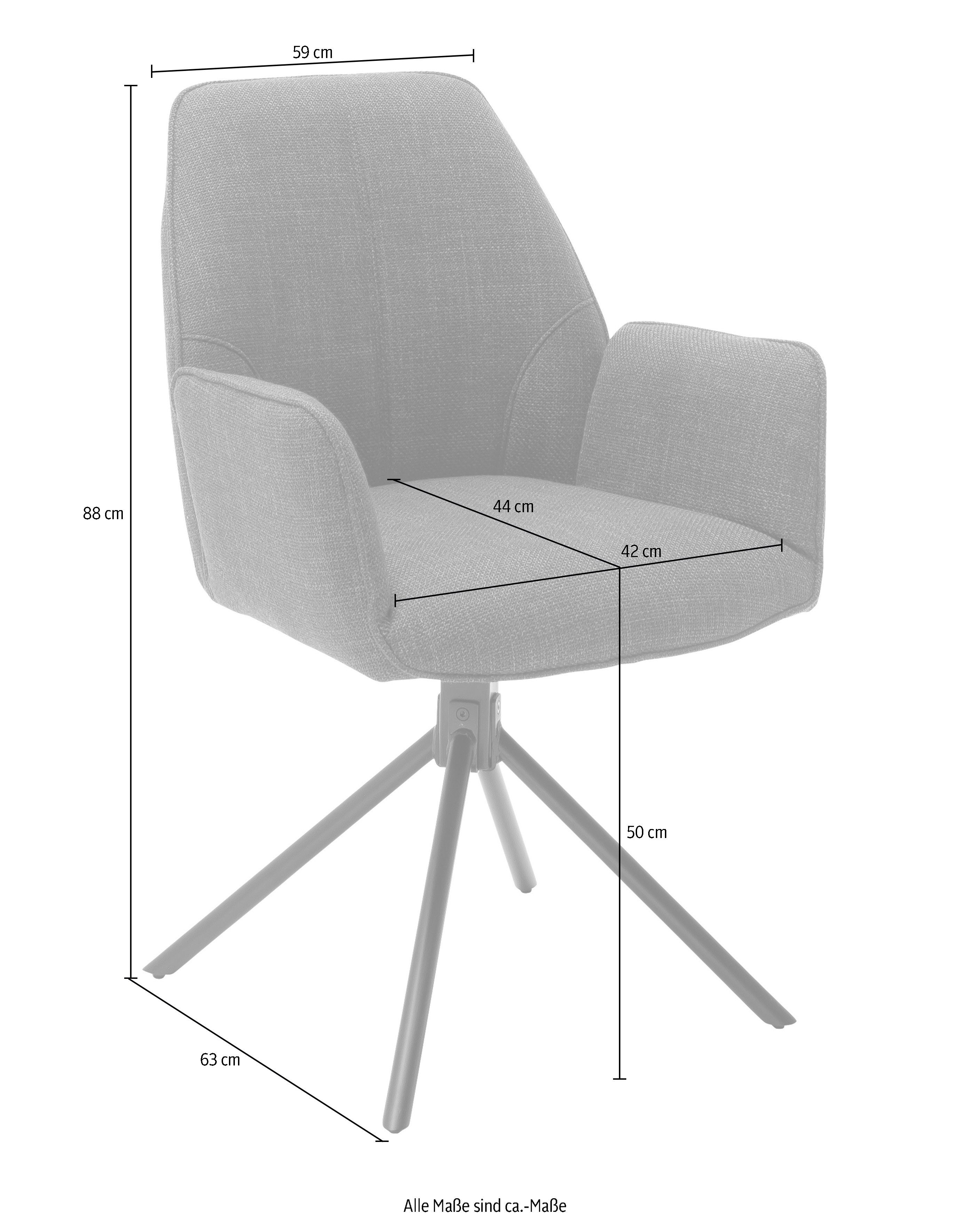 MCA furniture 4-Fußstuhl Pemba (Set, mit 2er-Set, | Stuhl bis 180°drehabr St), 120 Nivellierung, kg Olive Olive belastbar 2