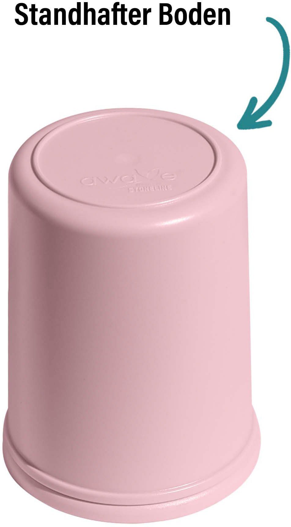 AWAVE® rPET, 800, 3-tlg), AWAVE, 1000 Frischhaltedose mit rosé Kunststoff, 500, (Set, ml