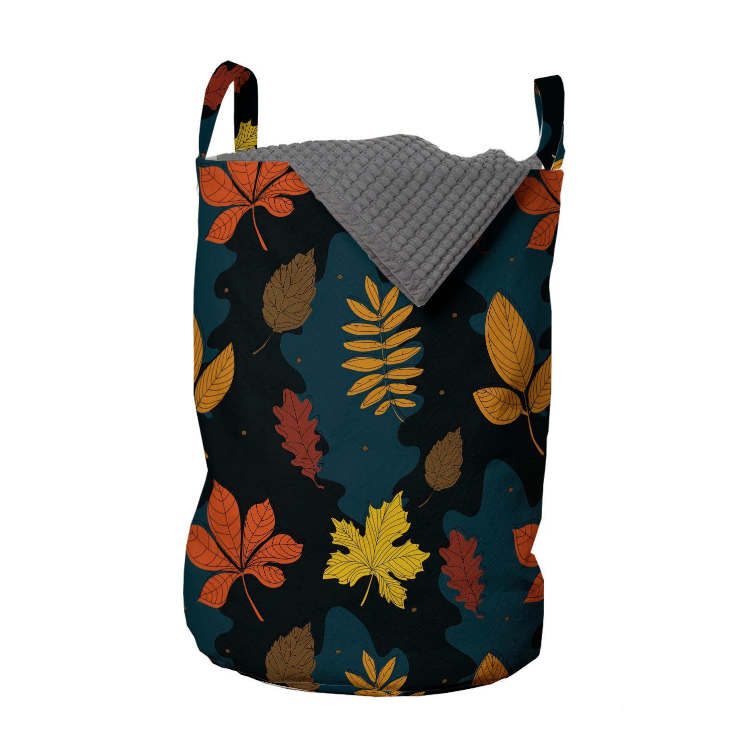 Abakuhaus Wäschesäckchen Wäschekorb mit Griffen Kordelzugverschluss für Waschsalons, Botanischer Erdton Herbstsaison