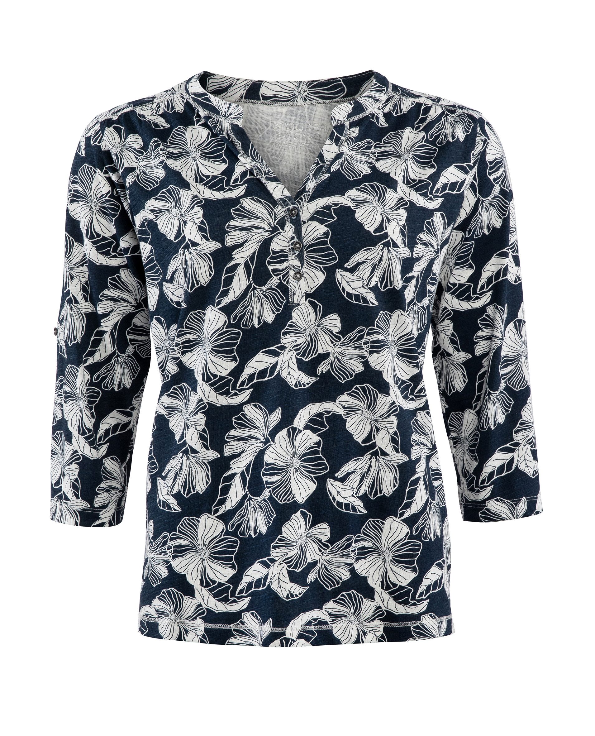 navy floral aop