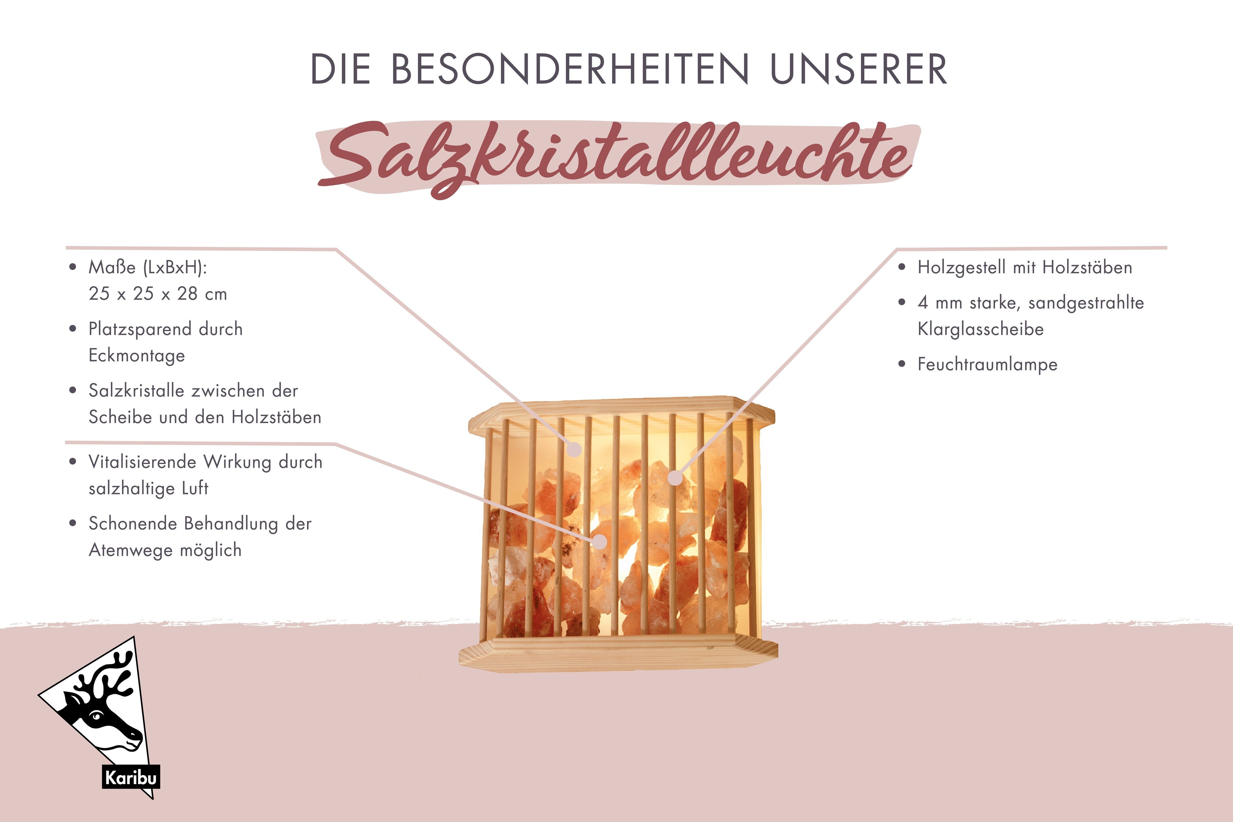 Karibu Saunaleuchte Karibu Salzkristallleuchte mit 4 günstig online kaufen