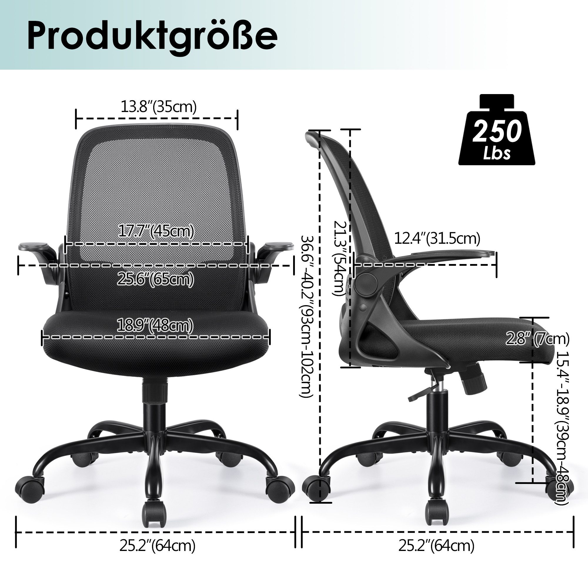 DoChair Bürostuhl Ergonomischer Schreibtischstuhl mit klappbarer günstig online kaufen