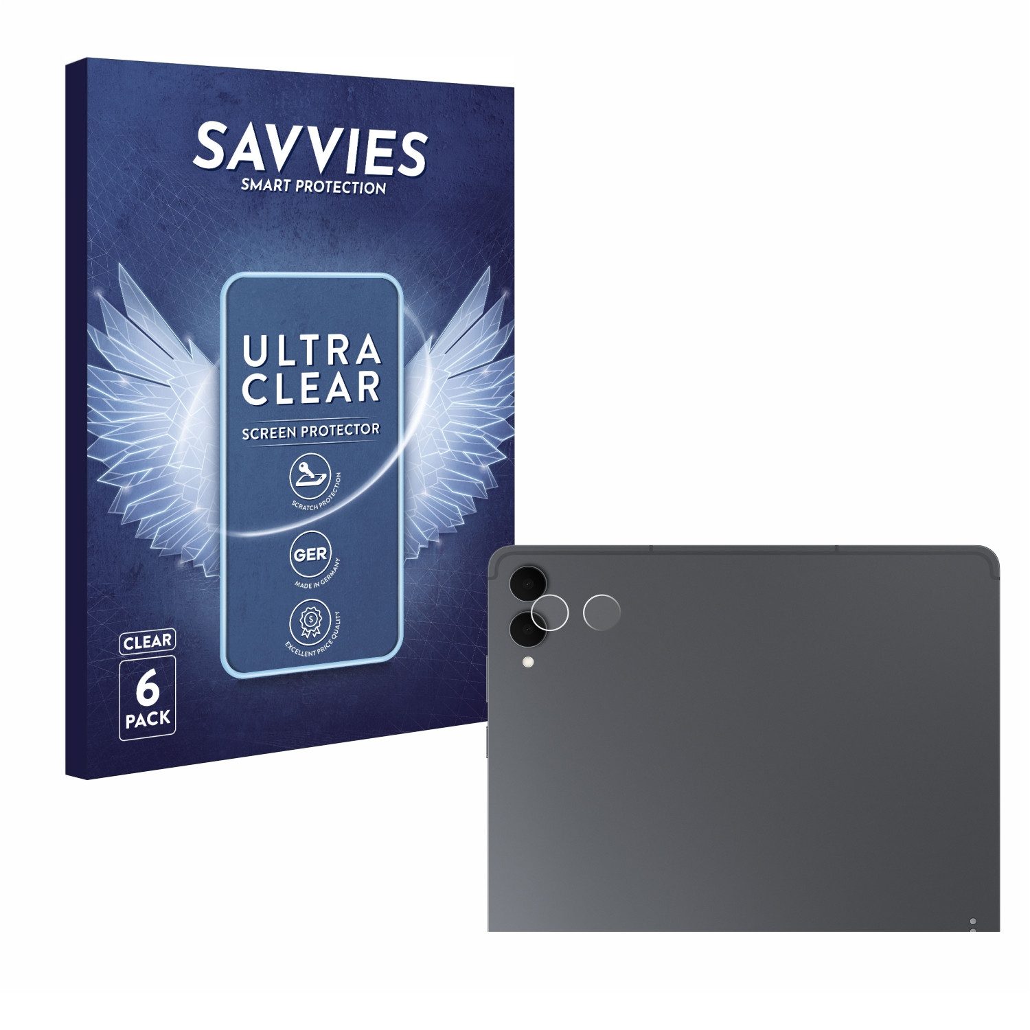 Savvies Displayschutzfolie Schutzfolie für Samsung Galaxy Tab S11 Ultra (NUR Kameraschutz), 6 Stück, Displayschutz Schutz Folie Klar Transparent
