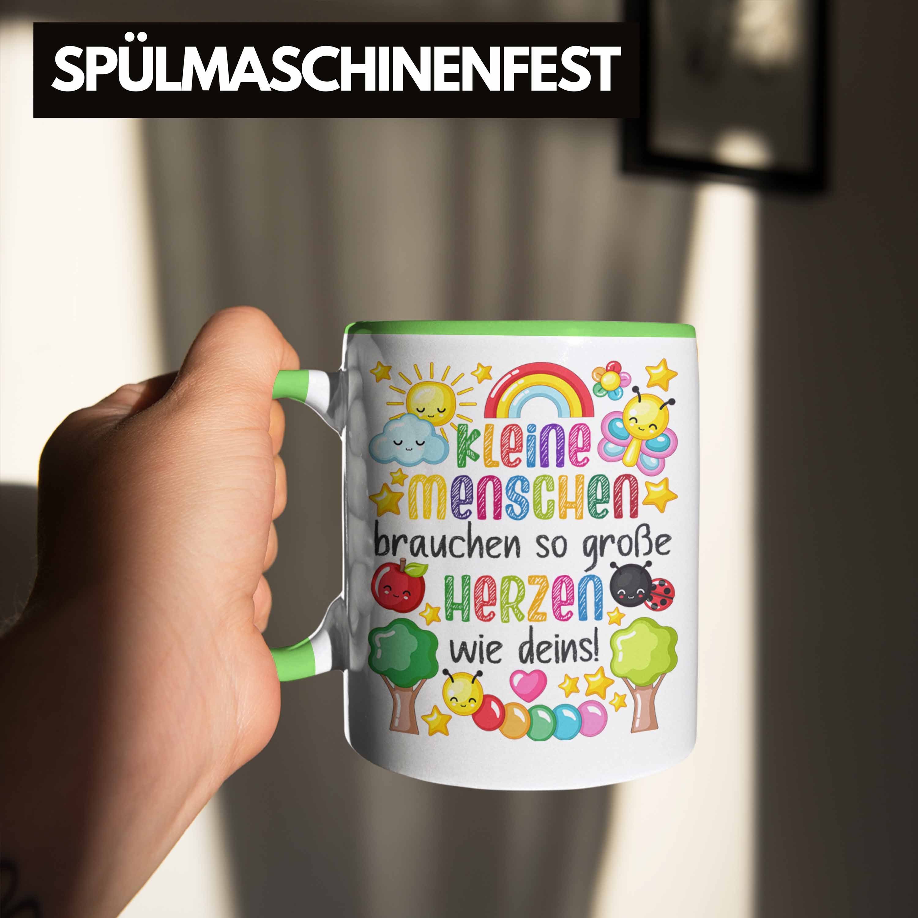 Trendation Kleine Kindergärtnerin Grün Erzieherin Tasse Dankeschön Dein Spruch Abschiedsgeschenk Brauchen Geschenk Danke Herz - Trendation Beste Tasse Menschen