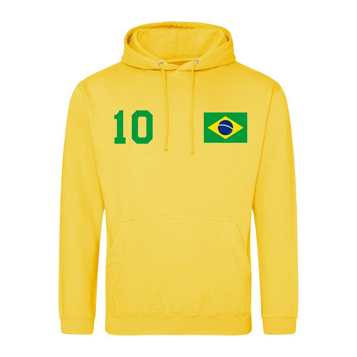 Youth Designz Kapuzenpullover Brasilien Herren Hoodie im Fußball "Trikot" Look mit trendigem Frontprint