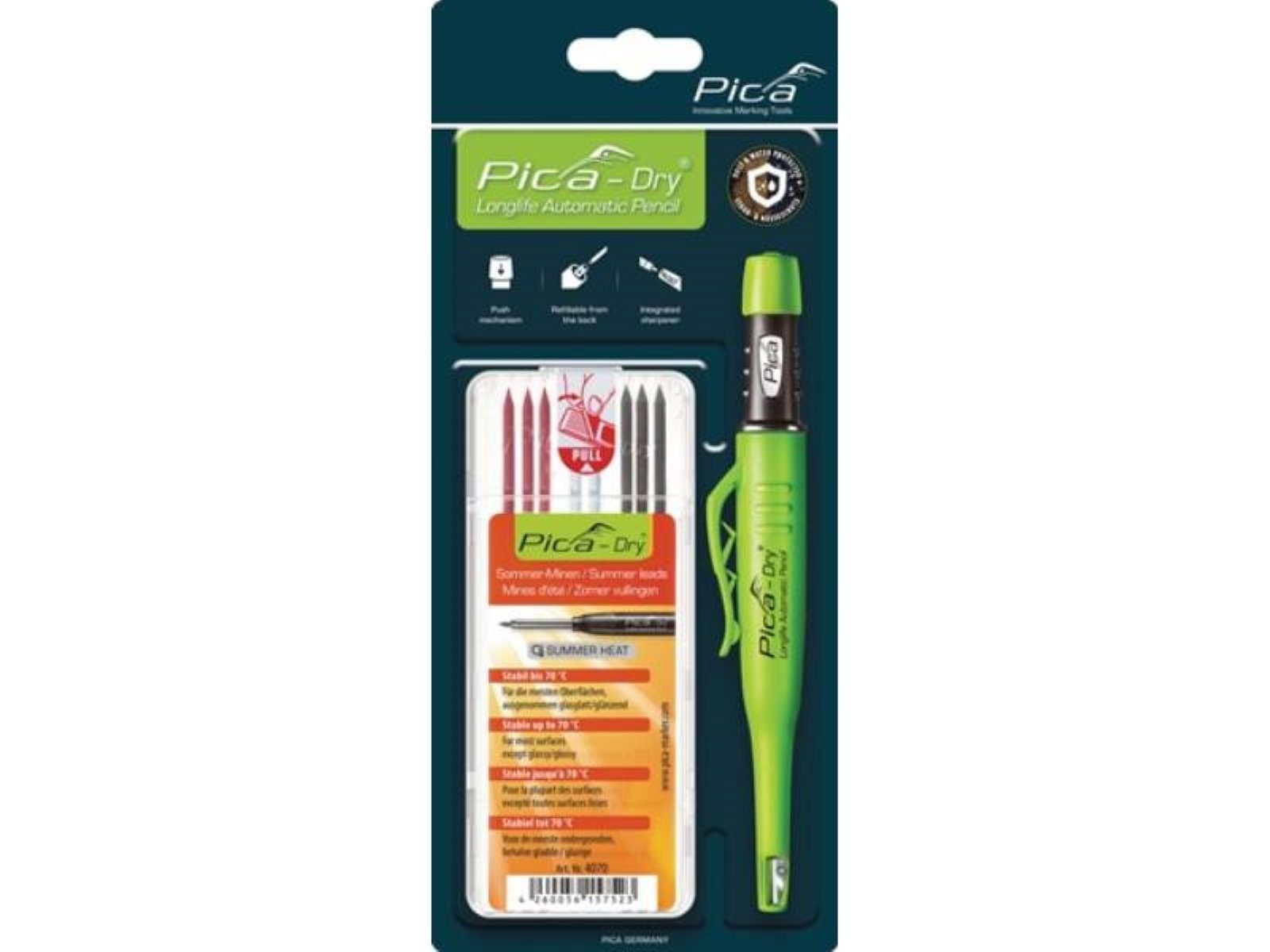 Pica Marker PICA 30407 Bau-/Tieflochmarker Pica-Dry Farbe sortiert + Minenset 400