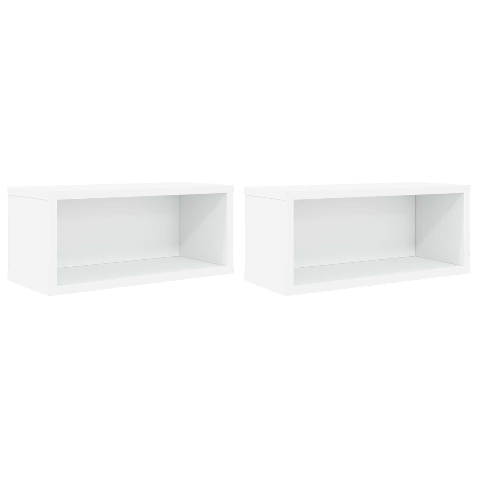 vidaXL Aufbewahrungsbox CD Aufbewahrungsregal 2 Stk. Weiß 40 x 17 x 17 cm Holzwerkstoff (2 St)