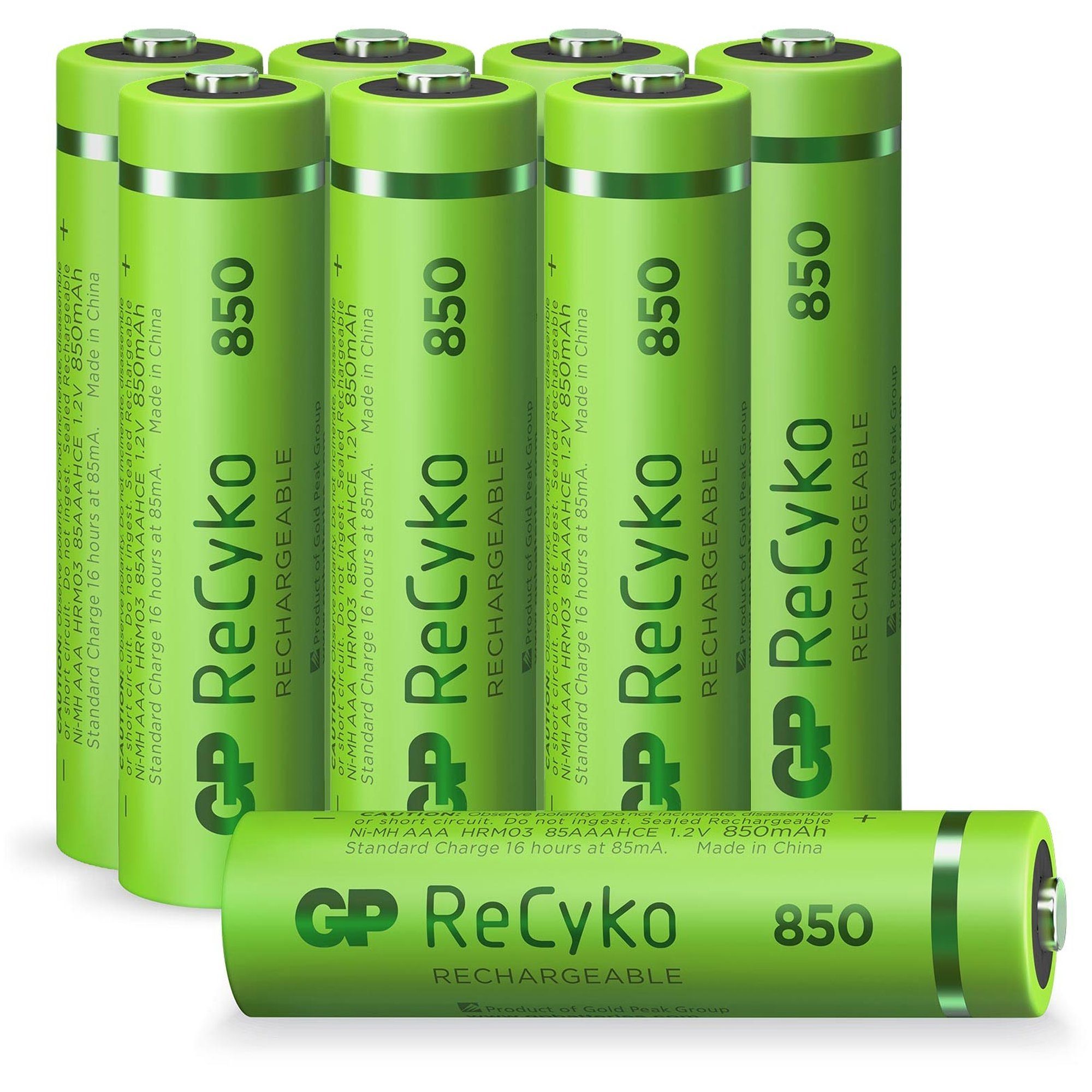 GP Batteries AAA Micro Akku GP NiMH 850 mAh ReCyko 1,2V 8 Stück Akku 850 mAh (1,2 V)