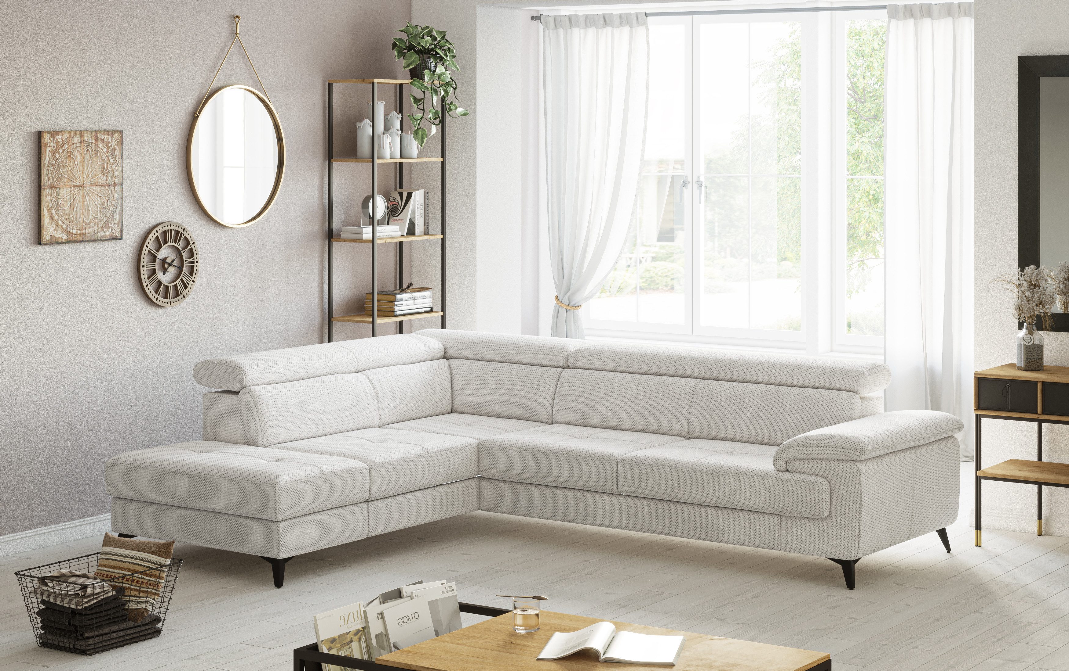 COTTA Ecksofa Astra L-Form, B: 286 cm, mit Kopfteilverstellung, optional Bettfunktion & Bettkasten
