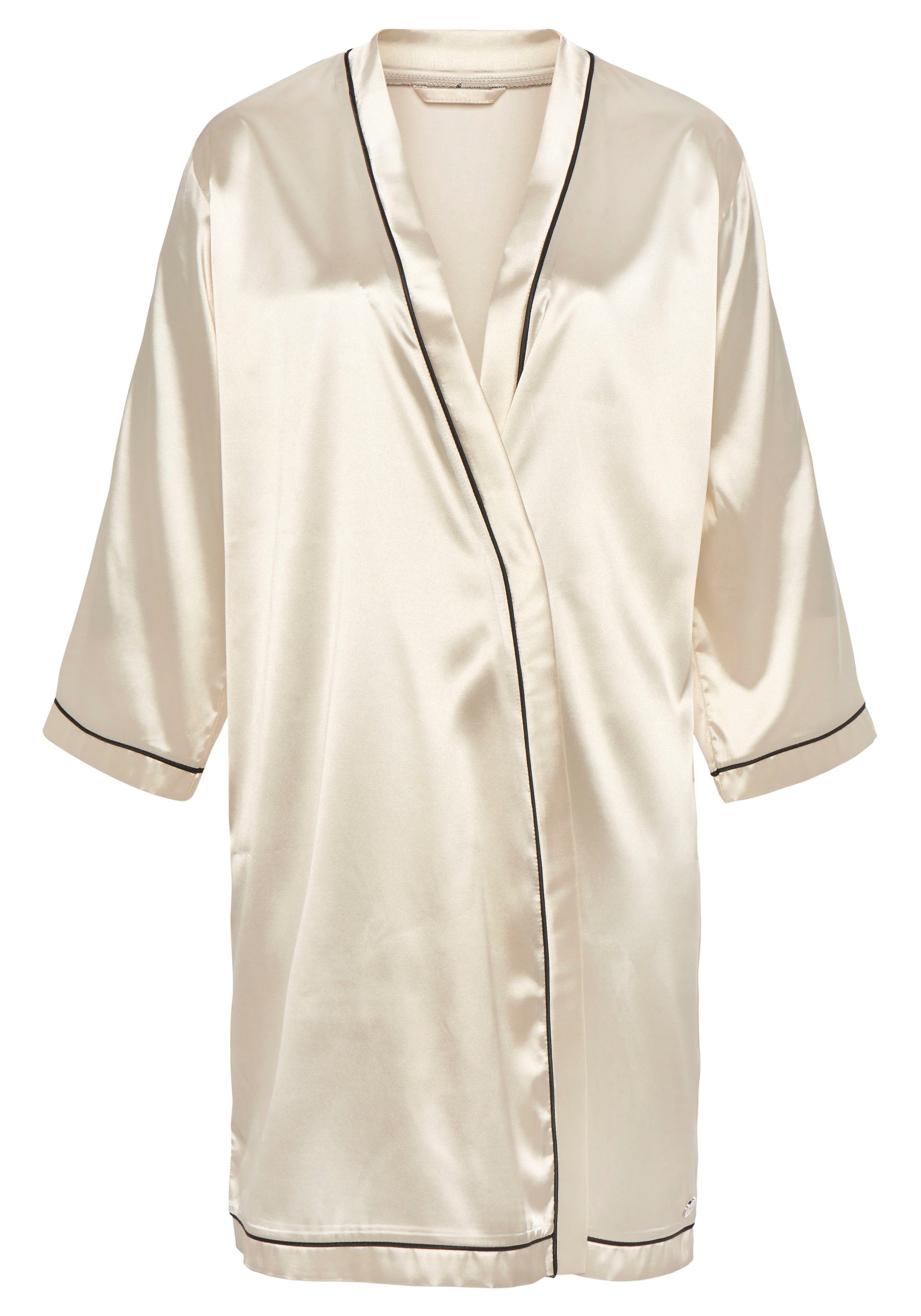 Bruno Banani Kimono, Kurzform, Satin, mit Kontrastpaspel-Details günstig online kaufen