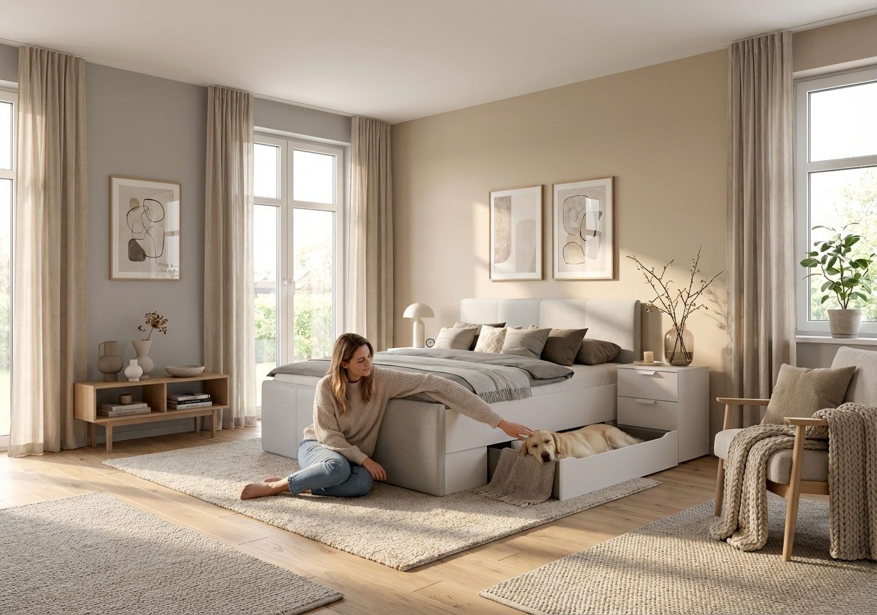 OTTO home Bett Doppelbett Polsterbett Stauraumbett AGORDO (180x200 cm, Kopf- und Fußteil aus Cordstoff oder Webstoff), praktische Bettschubkästen für zusätzlichen Stauraum MADE IN GERMANY