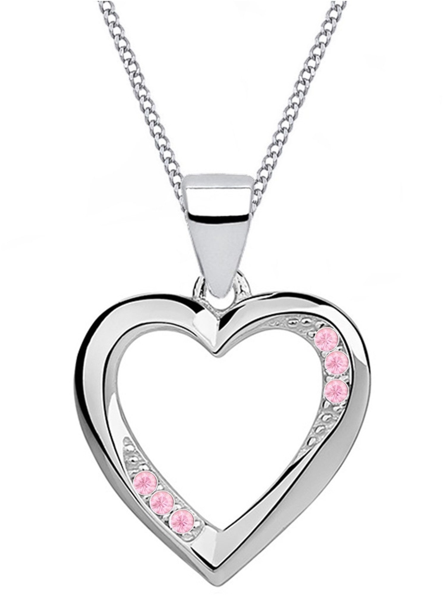 Goldene Hufeisen Kette mit Anhänger Herz Anhänger mit Kette aus 925 Sterling Silber Rhodiniert Halskette (2-tlg, inkl. Etui), Rhodiniert