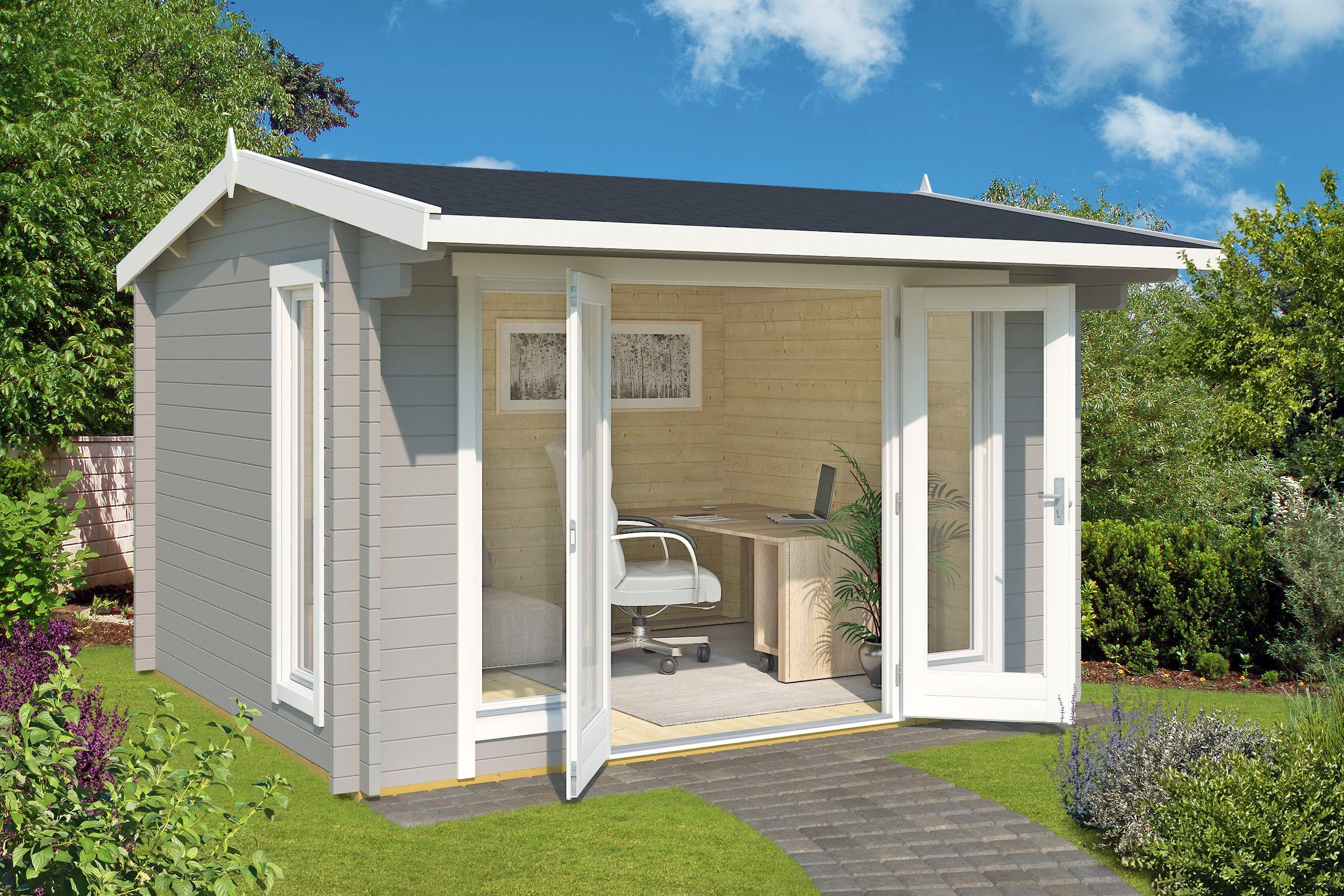 LASITA MAJA Gartenhaus JUBILEE, BxT: 370x320 cm, (Set, inkl. Fussbodenbretter zum verlegen)