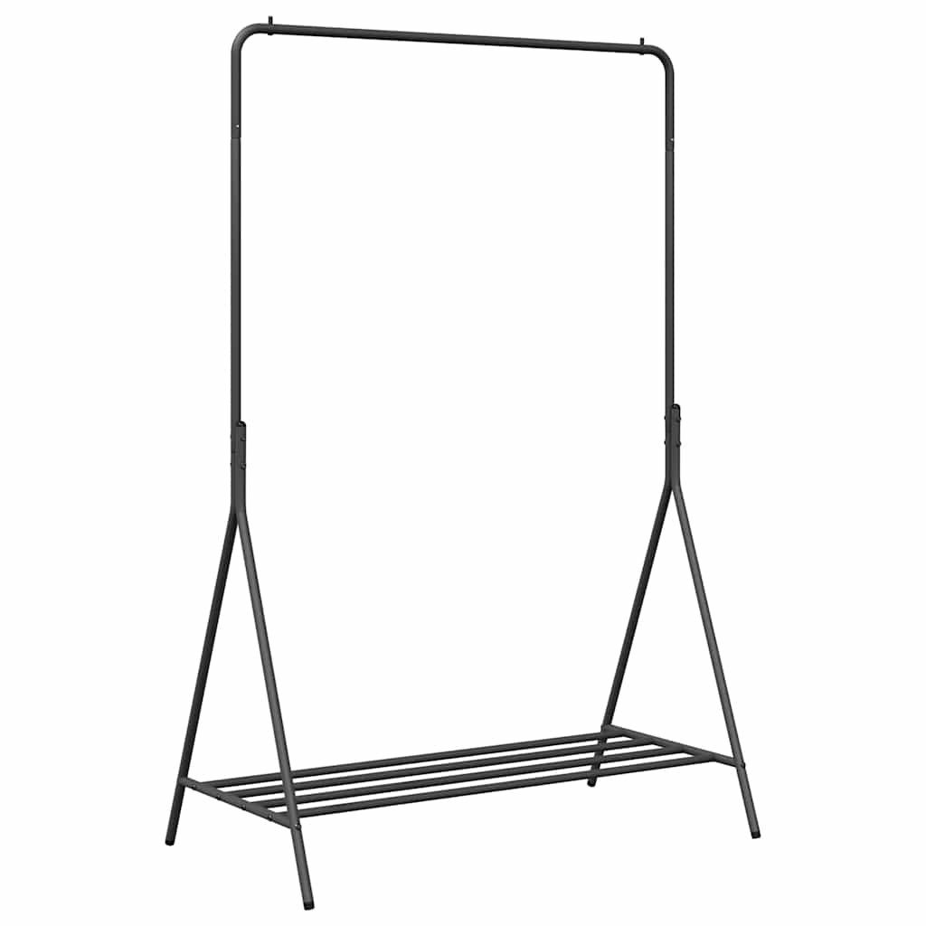 Kleiderständer Kleiderständer mit Speicher Schwarz 100 x 56 x 154 cm Stahl