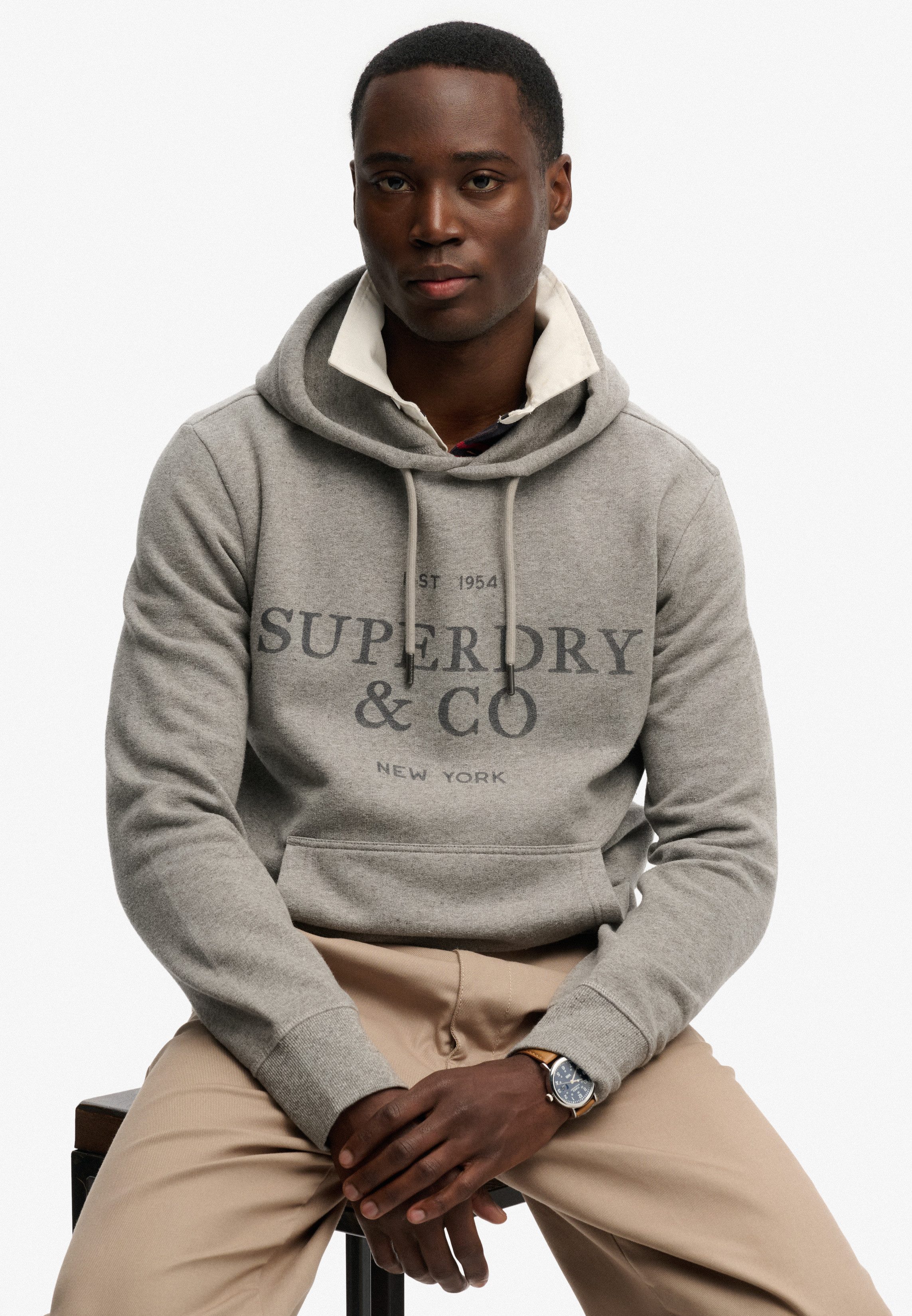 Superdry Kapuzensweatshirt 1954 COMPANY RELAXED HOOD Baumwollmischung, relaxed fit