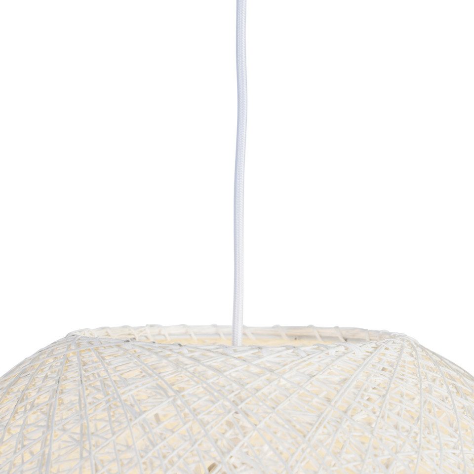 Qazqa Pendelleuchte Corda, Dimmbar, LED wechselbar, Extra-Warmweiß, QAZQA Hängeleuchte, e27, Weiß, Seil, country-rustic