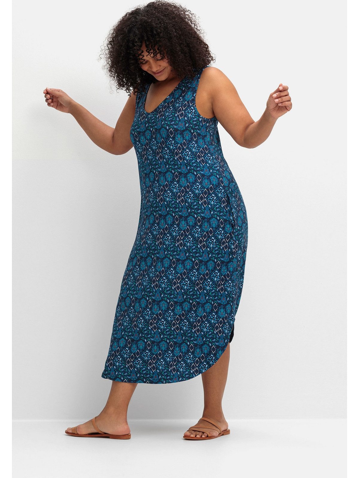 Sheego Jerseykleid Große Größen mit Ornamentprint