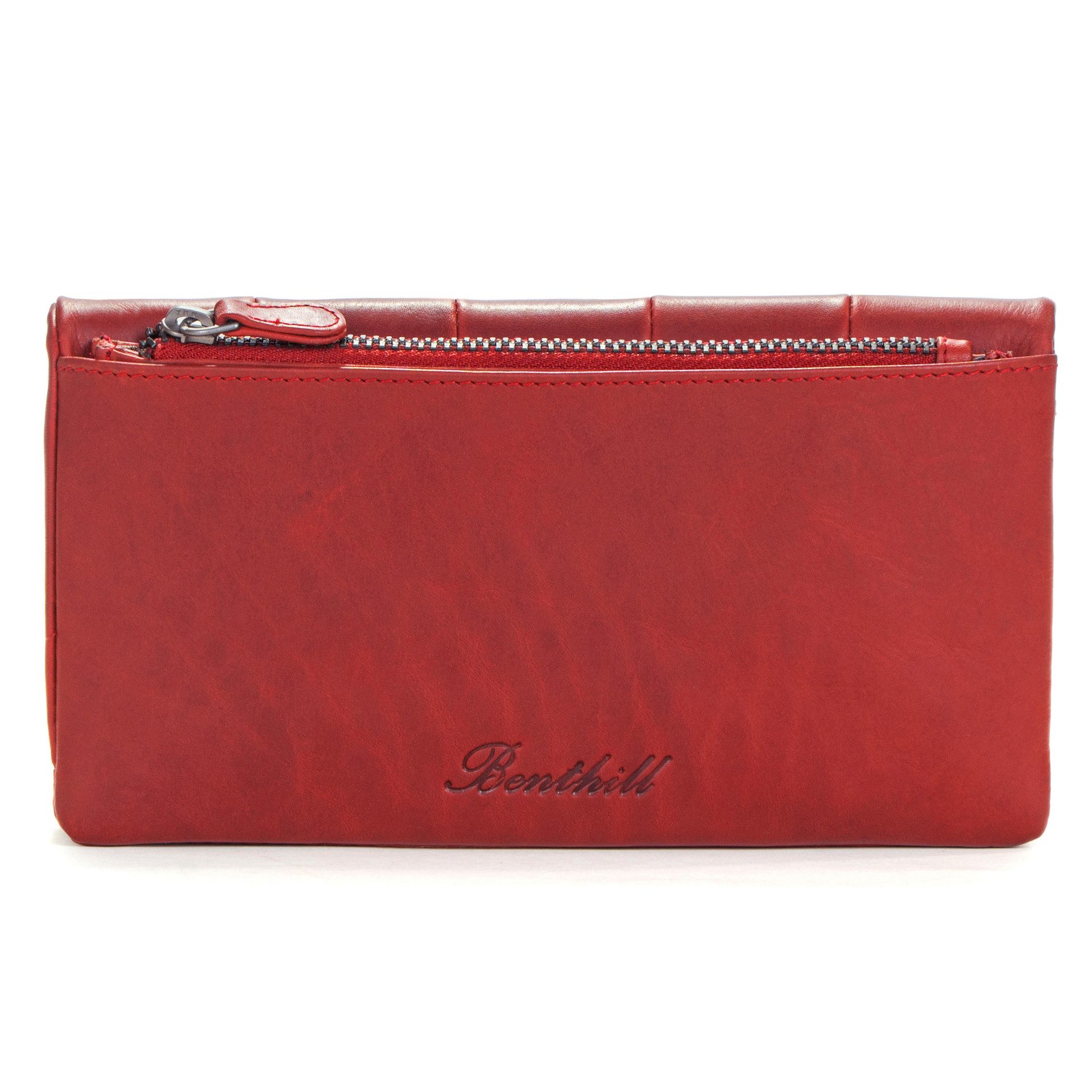 Benthill Geldbörse Damen Echt Leder Portemonnaie Groß RFID Vintage Geldbeutel Clutch, RFID-Schutz Kartenfächer Münzfach Reißverschlussfach – Bild 2 von 5