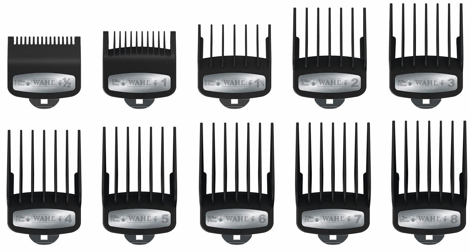 WAHL GmbH Ersatzscherteile Wahl Premium-Schneidsätze mit Polybeutel - Premium-Aufsatzkämme-Set., 10 St.