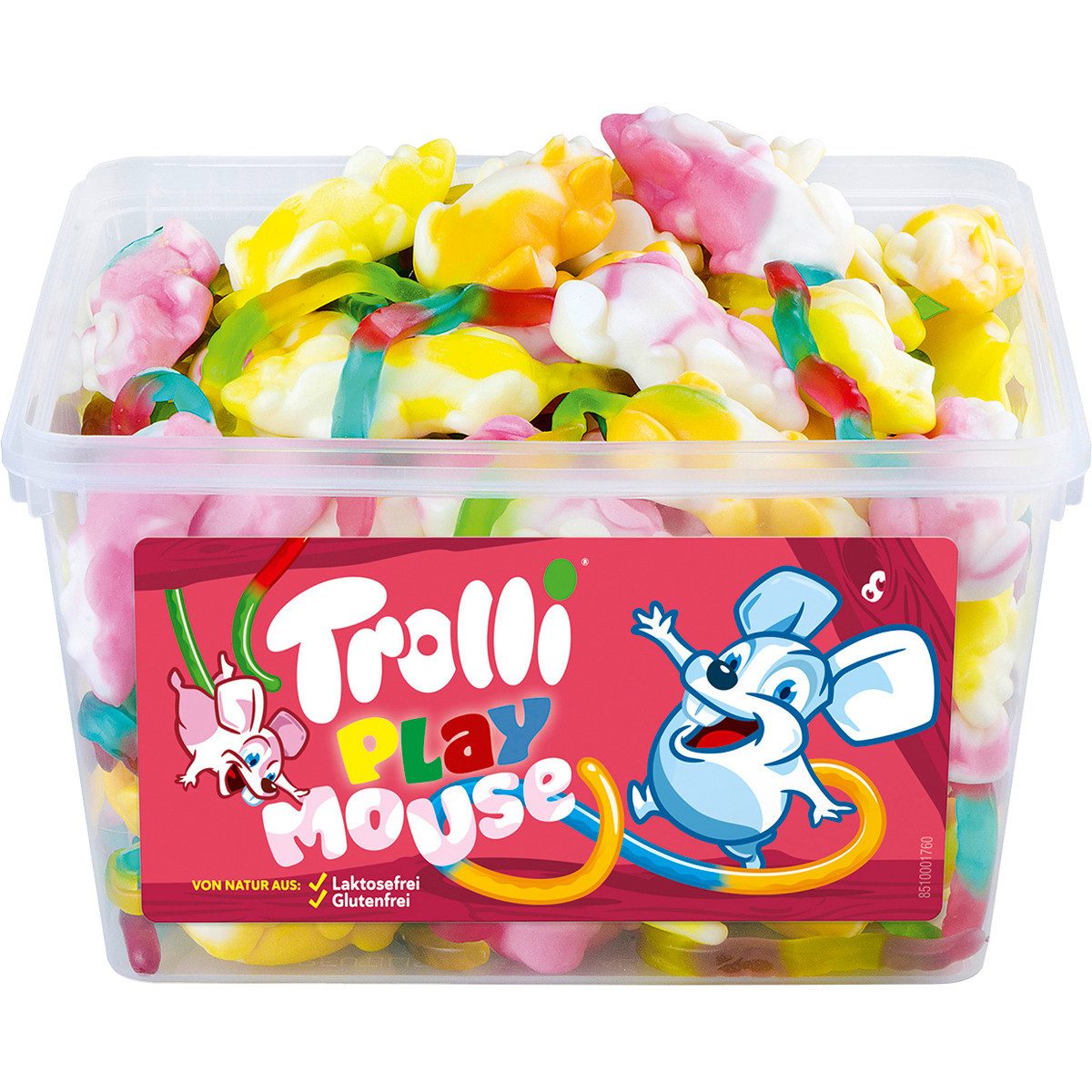 TROLLI Süßigkeit, Trolli Playmouse Schaumzucker Mäuse mit Fruchtgummischwanz 1200g