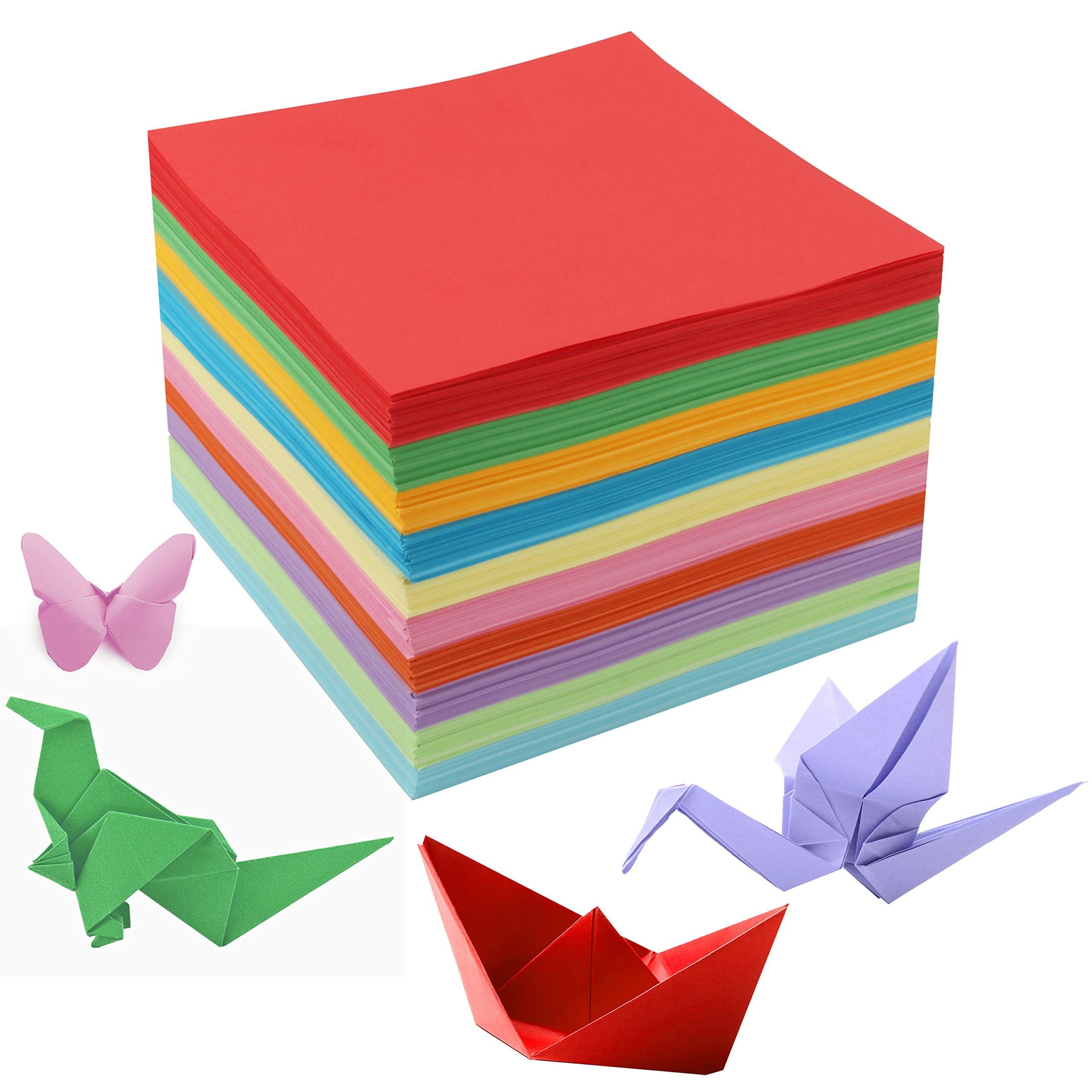 Belle Vous Aquarellpapier Origami Papier Set - 10 Farben - 15x15cm - Bastelset, Origami Papier Set – 10 Farben – 15x15cm – Basteln