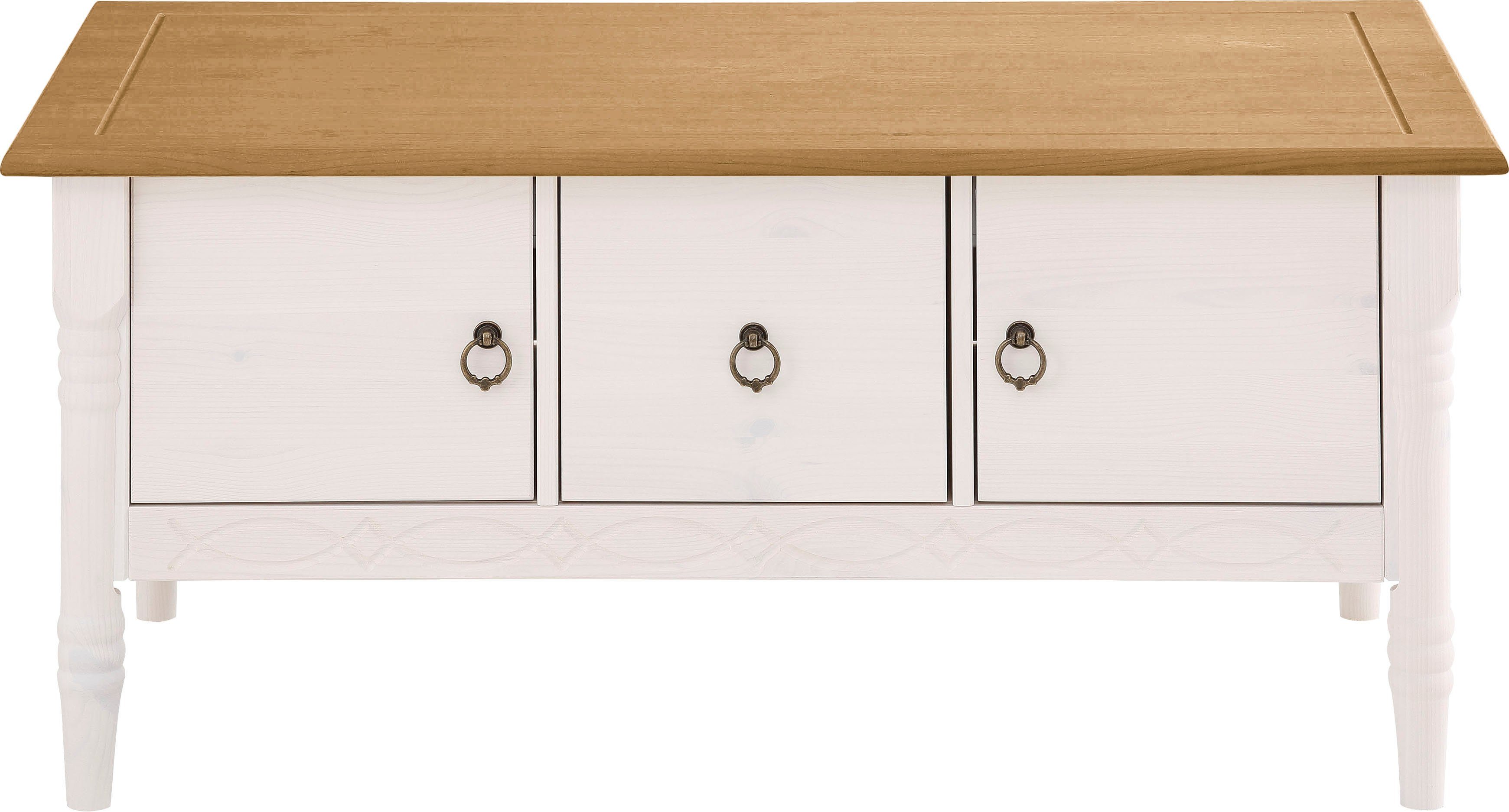 Home affaire Couchtisch Indra, aus massiver Kiefer, FSC®, mit Stauraum, dez günstig online kaufen