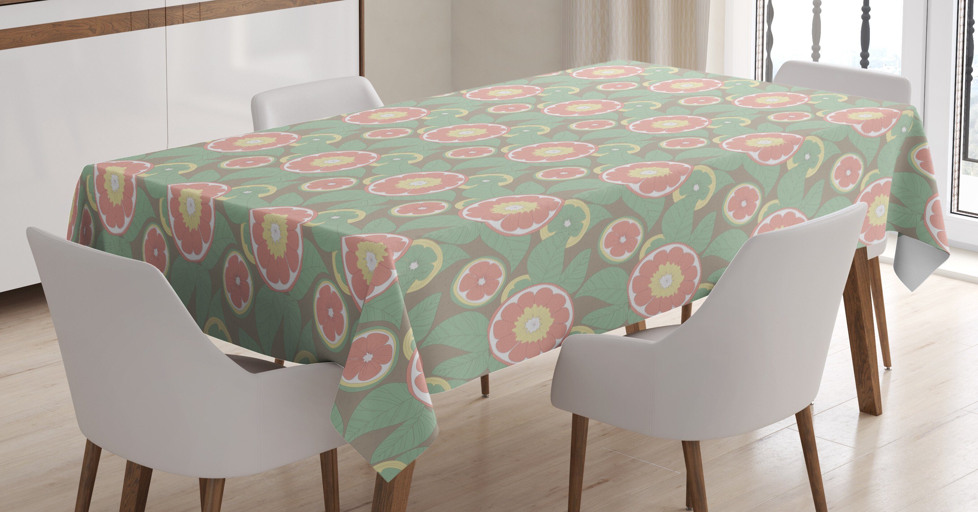 Abstrakt Farbfest den Tischdecke Zitronenscheiben Bereich Abakuhaus geeignet Klare Für Waschbar Außen Farben, Jahrgang