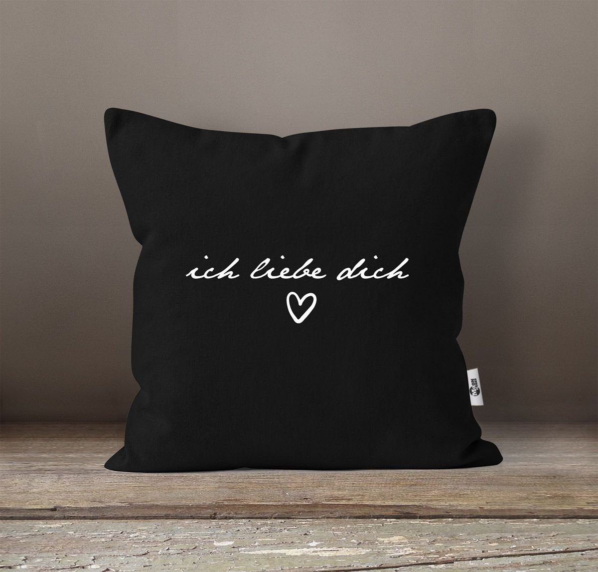 MoonWorks Dekokissen Kissen-Bezug Liebesbotschaft Herz ich liebe dich Gesch günstig online kaufen
