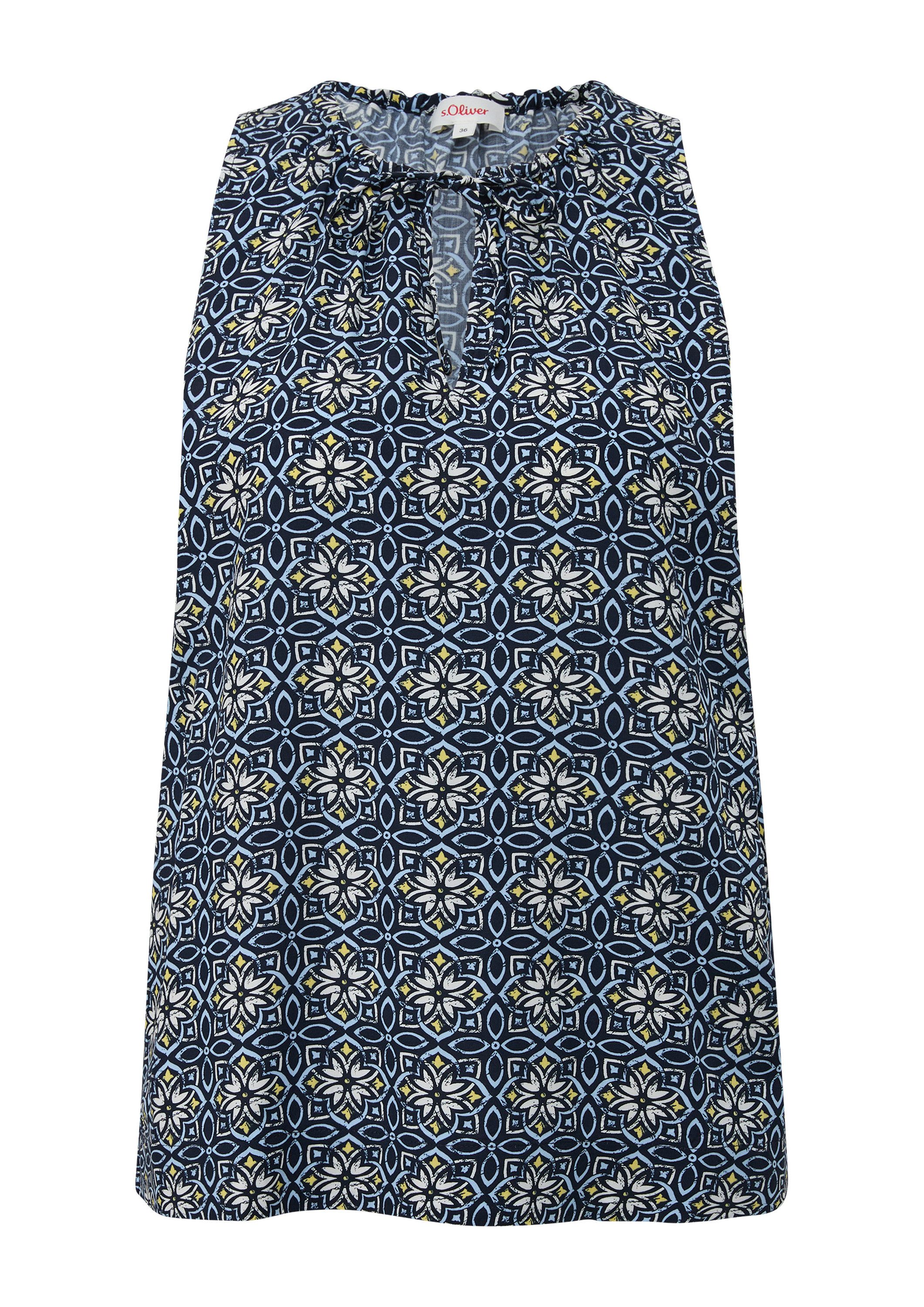 s.Oliver Blusentop Bluse Blusenshirt aus Viskose mit All-over-Print günstig online kaufen