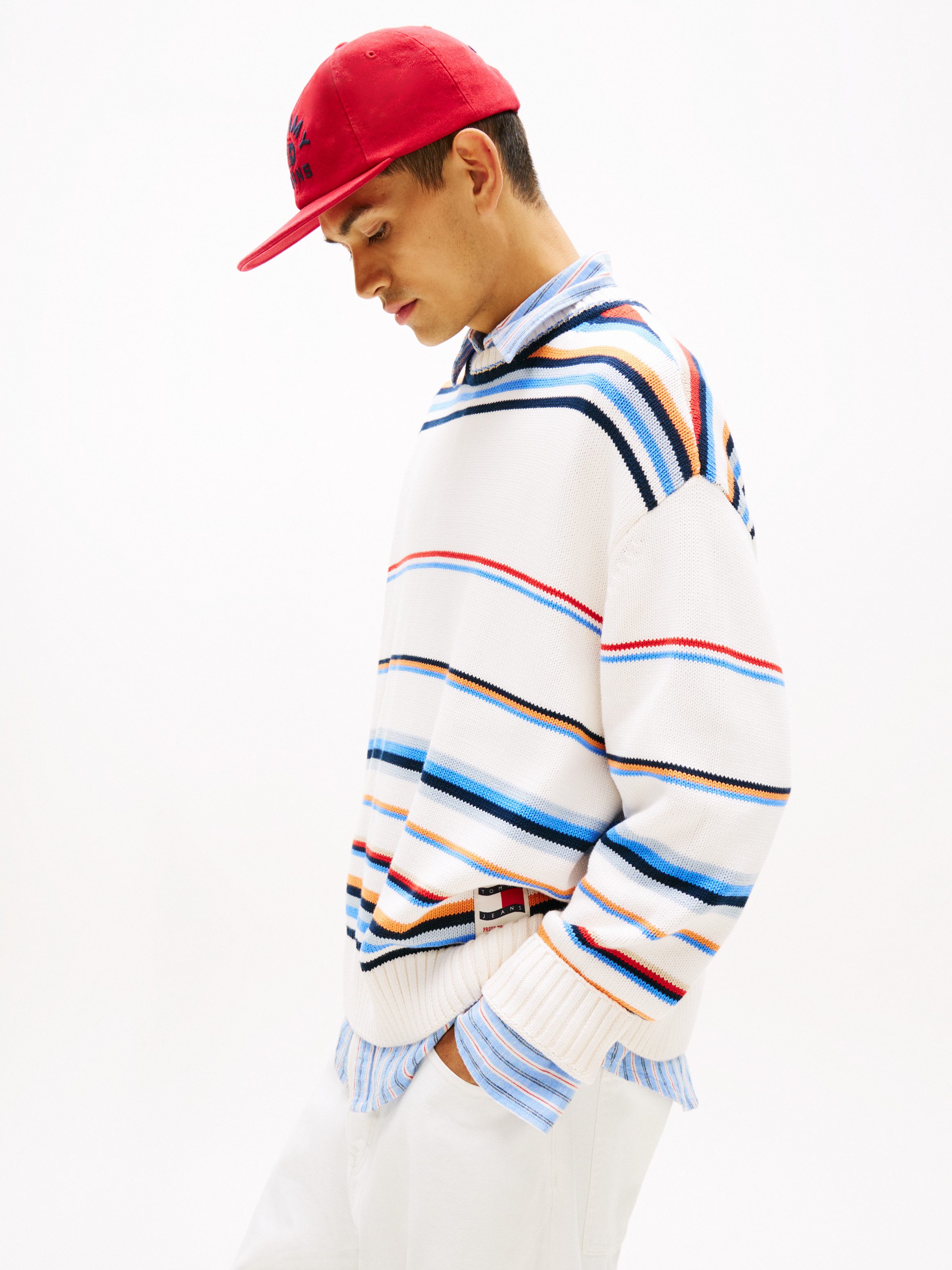 Tommy Jeans Strickpullover 90S MULTI STRIPES Regular fit mit Streifenmuster
