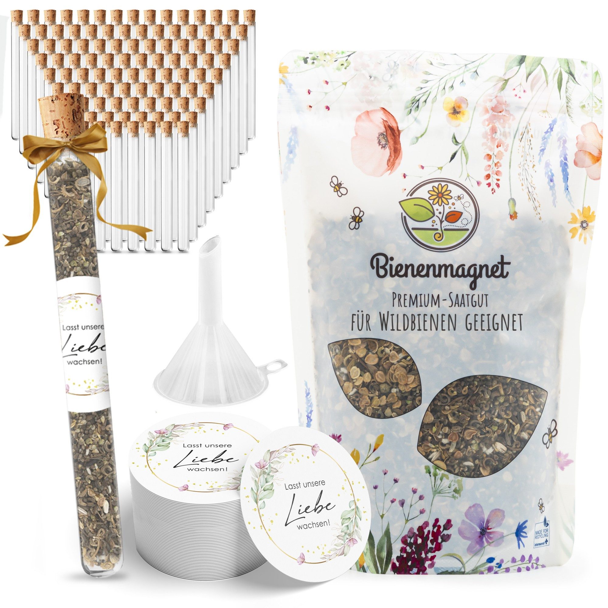 Bienenmagnet Blumensamen Reagenzgläser mit Blumensamen als Gastgeschenke zu günstig online kaufen