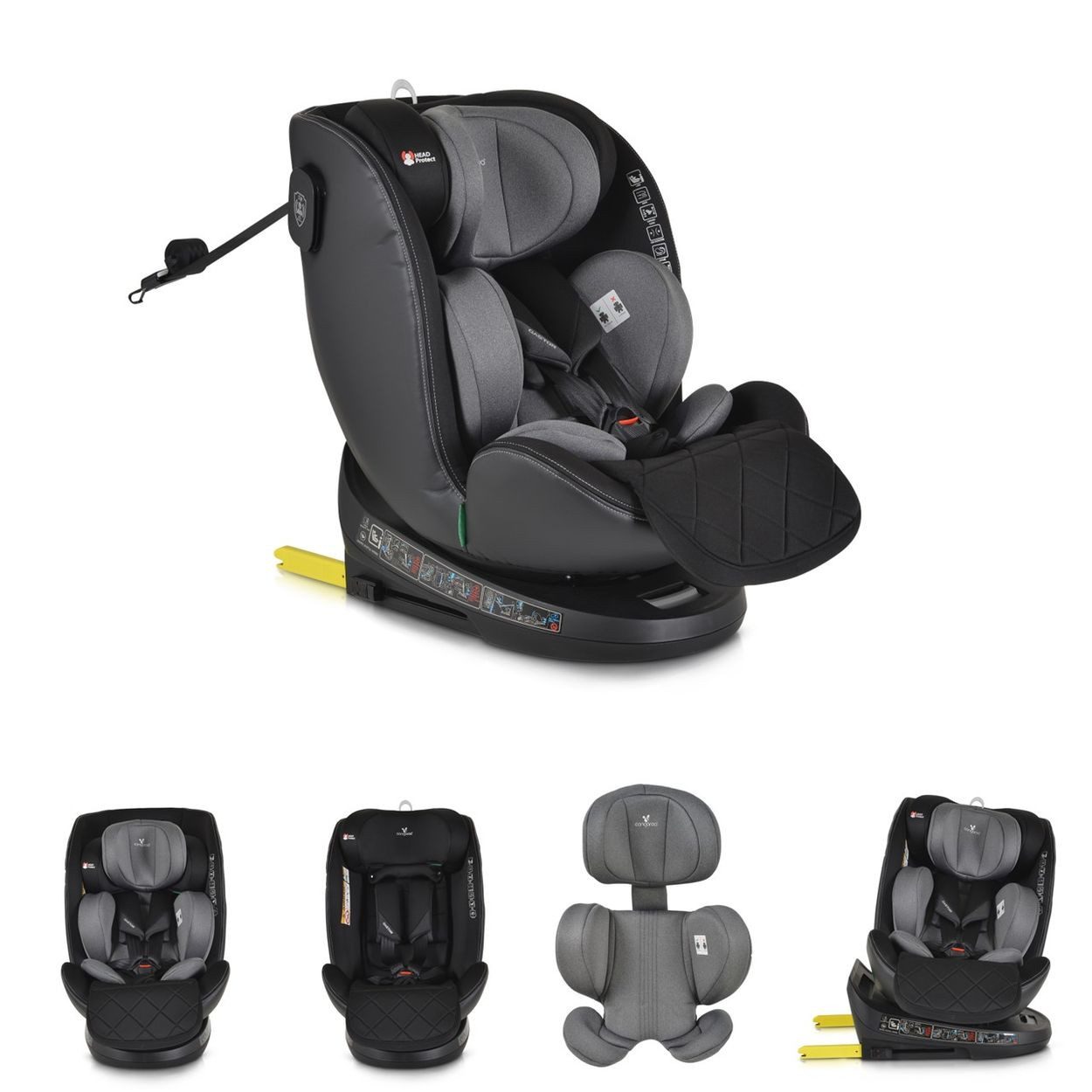 Cangaroo Autokindersitz Kindersitz i-Size Castor, ab: 0, bis: 12, (40-150cm) Gruppe 0/1/2/3 Isofix, Kopfschutz