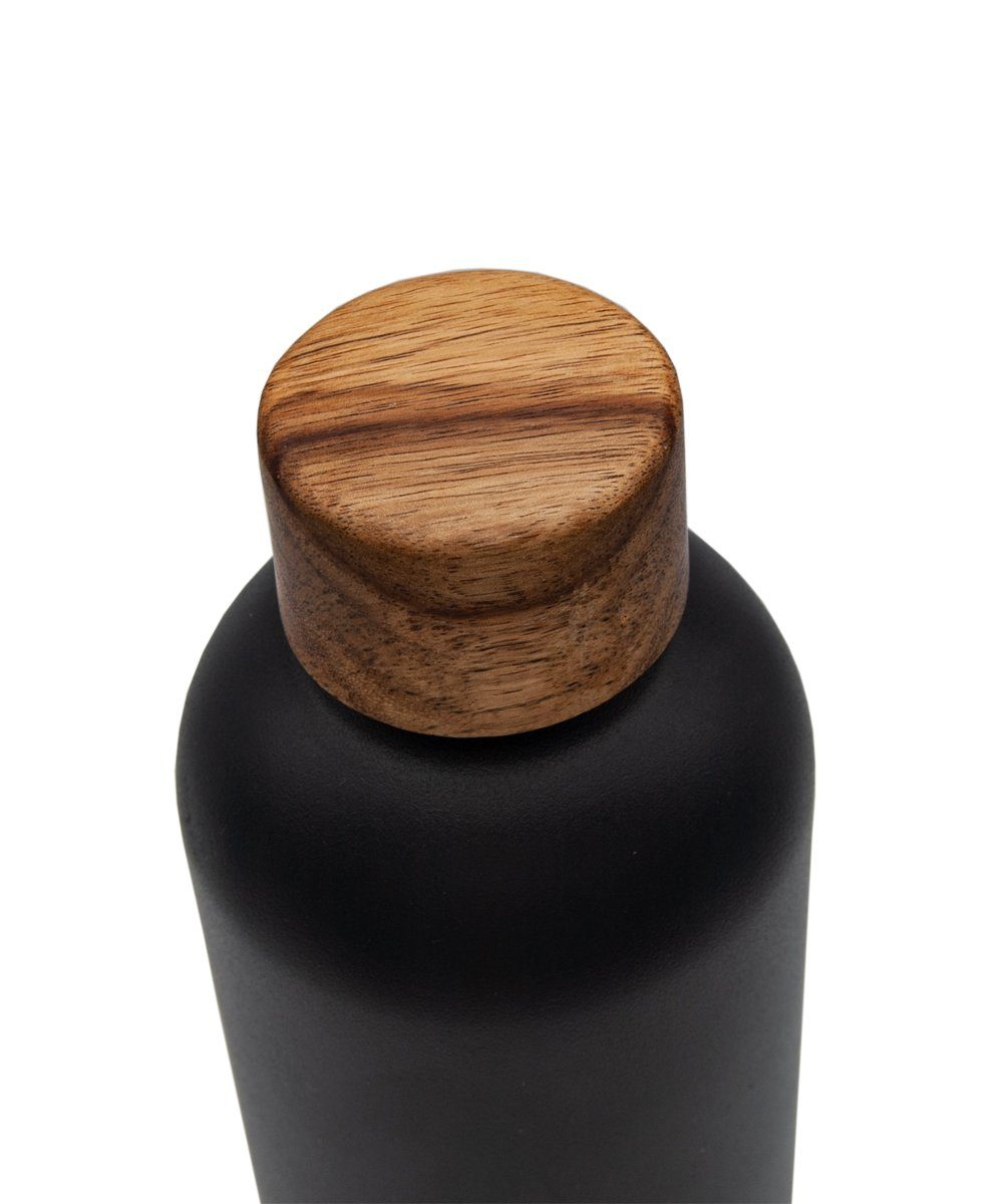 1000ml TRENDY 29h T&N Liter AND Kaffee, für Wood für isolierte für Isolierflasche robuste, Edelstahl - Thermoskanne HEISS NEW Edition, EISKALT, Büro, 14h auslaufsichere, unterwegs, für für Flasche hält 1l & Kohlensäure, Wasserflasche Trinkflasche 1 Thermosflasche Tee Trinkflasche Sprudel-Wasser Anthracite