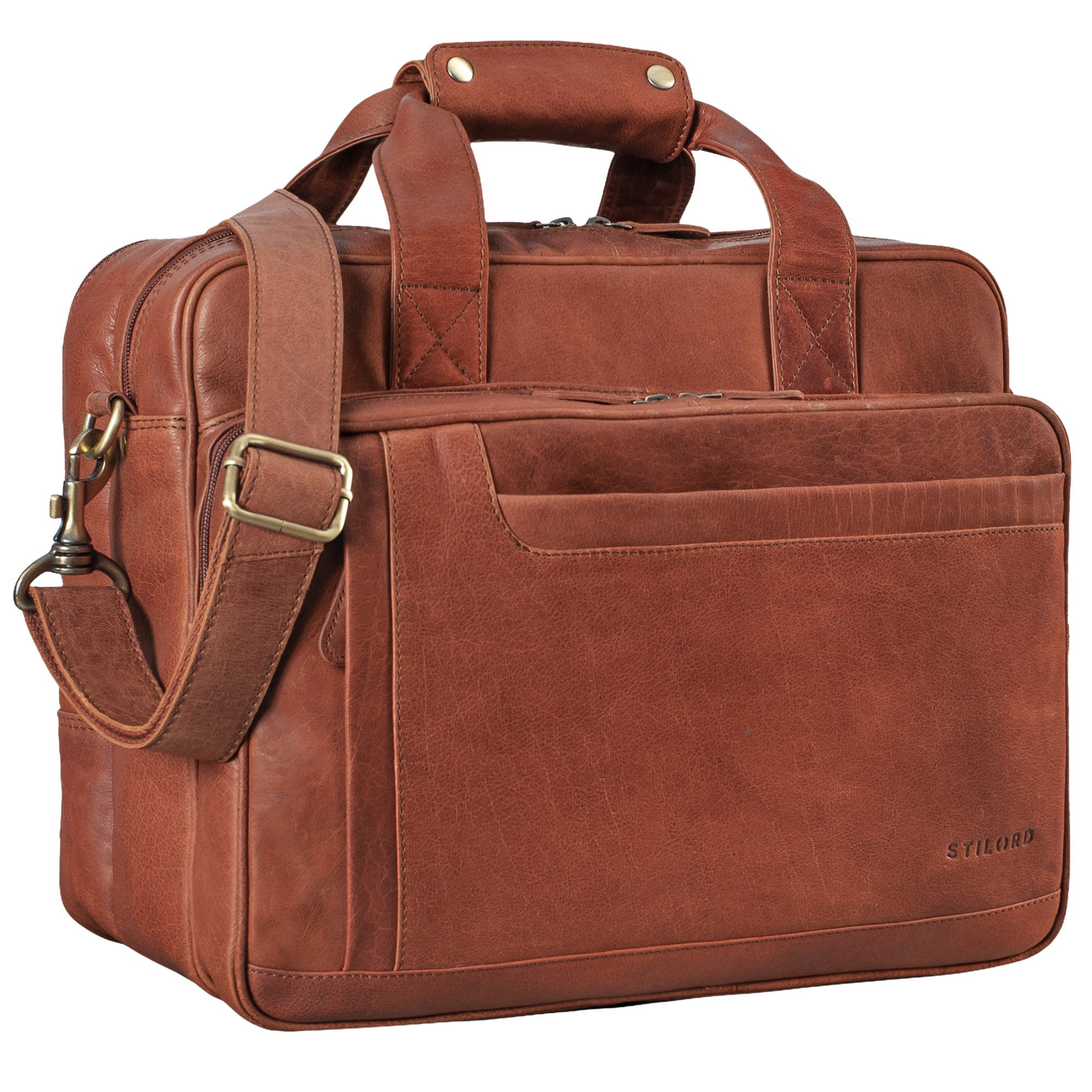 STILORD Aktentasche "Excelsior" XXL Aktentasche Herren Leder Große Laptoptasche 17+ Zoll