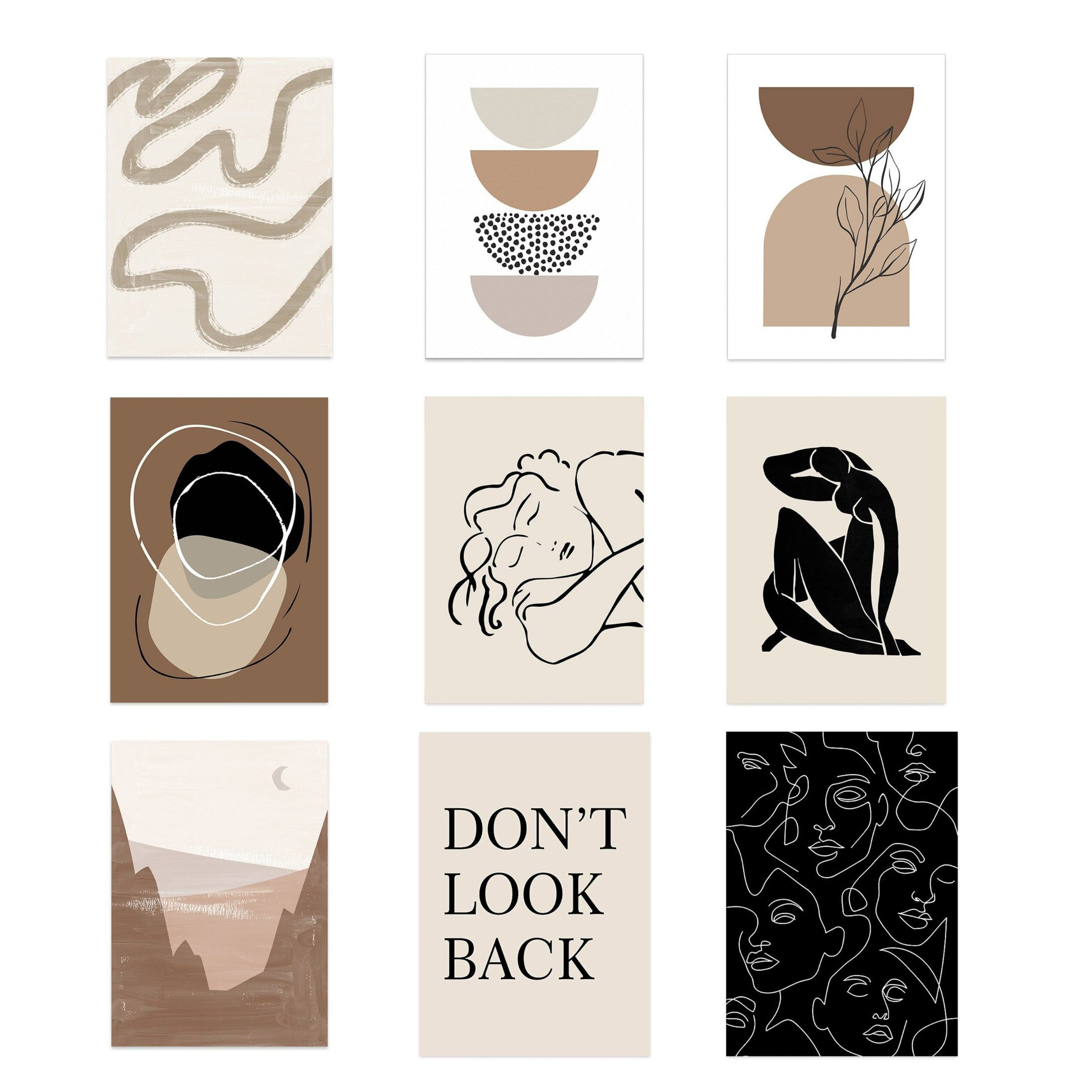 JUSTGOODMOOD Poster Abstrakt Boho mit Linien und Geomertrischen Formen als Deko Print ohne, E (1 St)