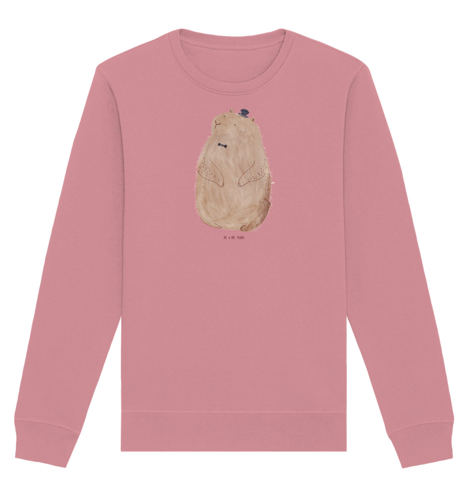 Longpullover Murmeltier Größe S - Canyon Pink - Geschenk, Tiermotive, Sweatshirt
