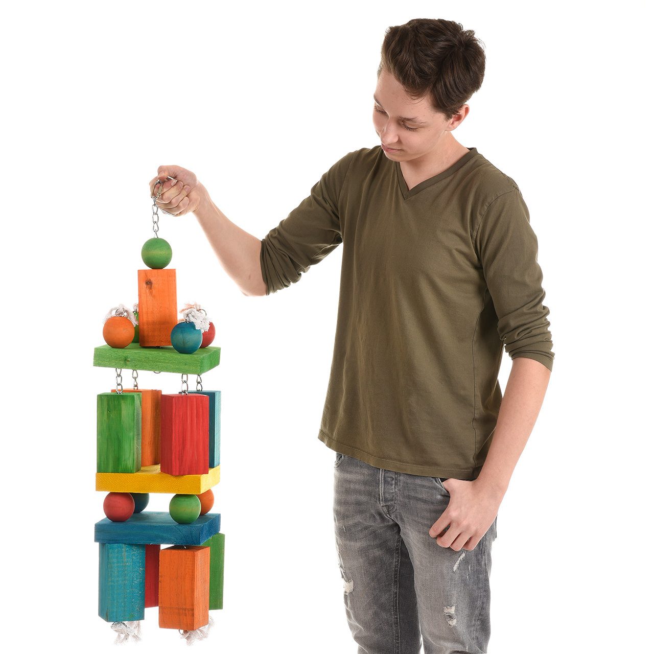Vogelspielplatz Papageienspielzeug Giant Building Blocks